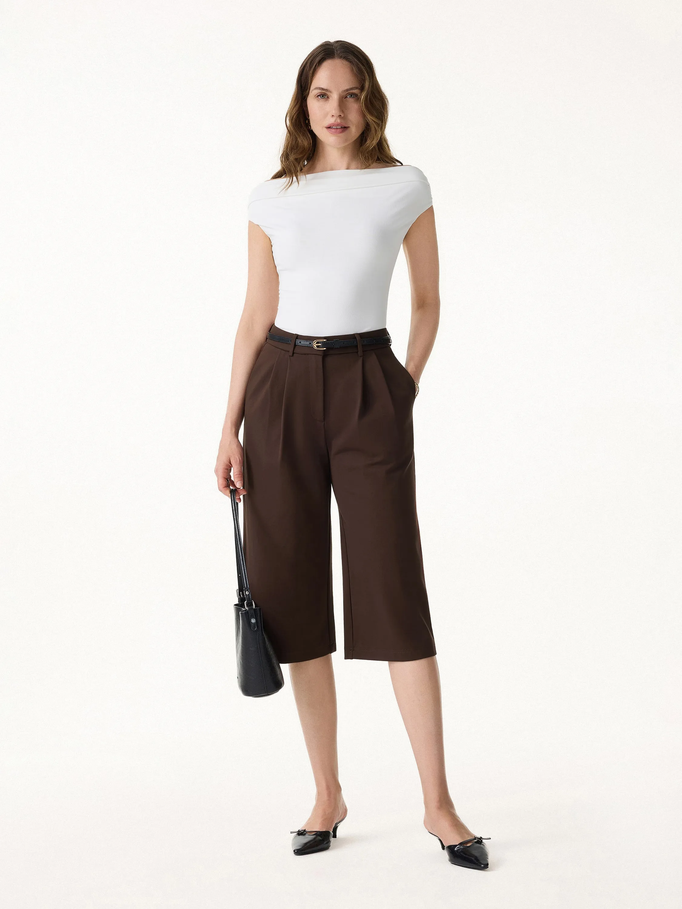 Stretch Ponte High Rise Upper-Calf Length Trousers sold by OGLmove product image thumbnail 3