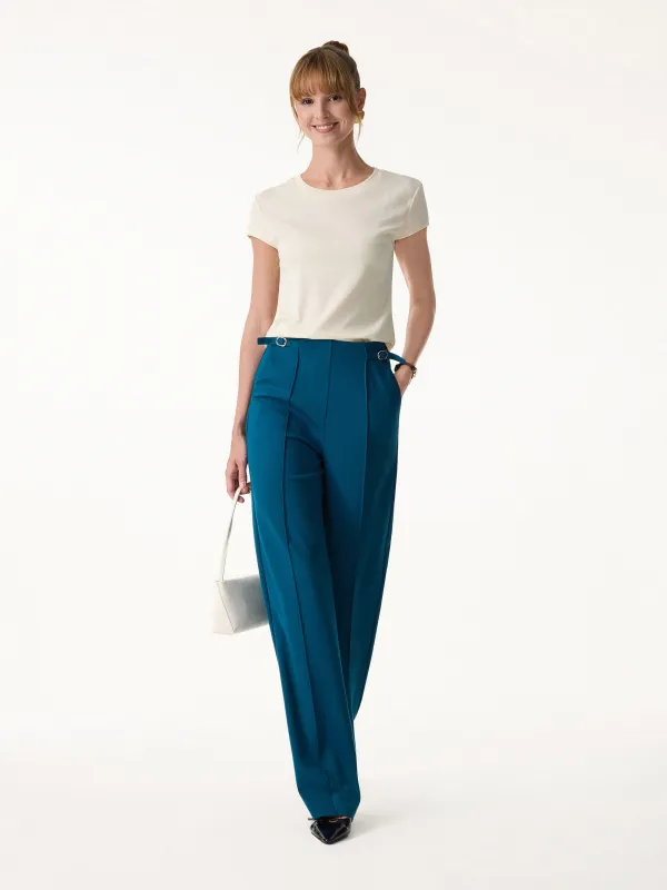 4-Way Stretch Drapey High Rise Wide Leg Ankled Pants made by OGLmove