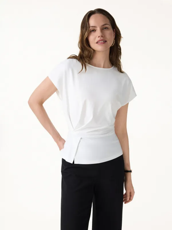 Cooling Ponte Relaxed Round Neck Tucked Top made by OGLmove