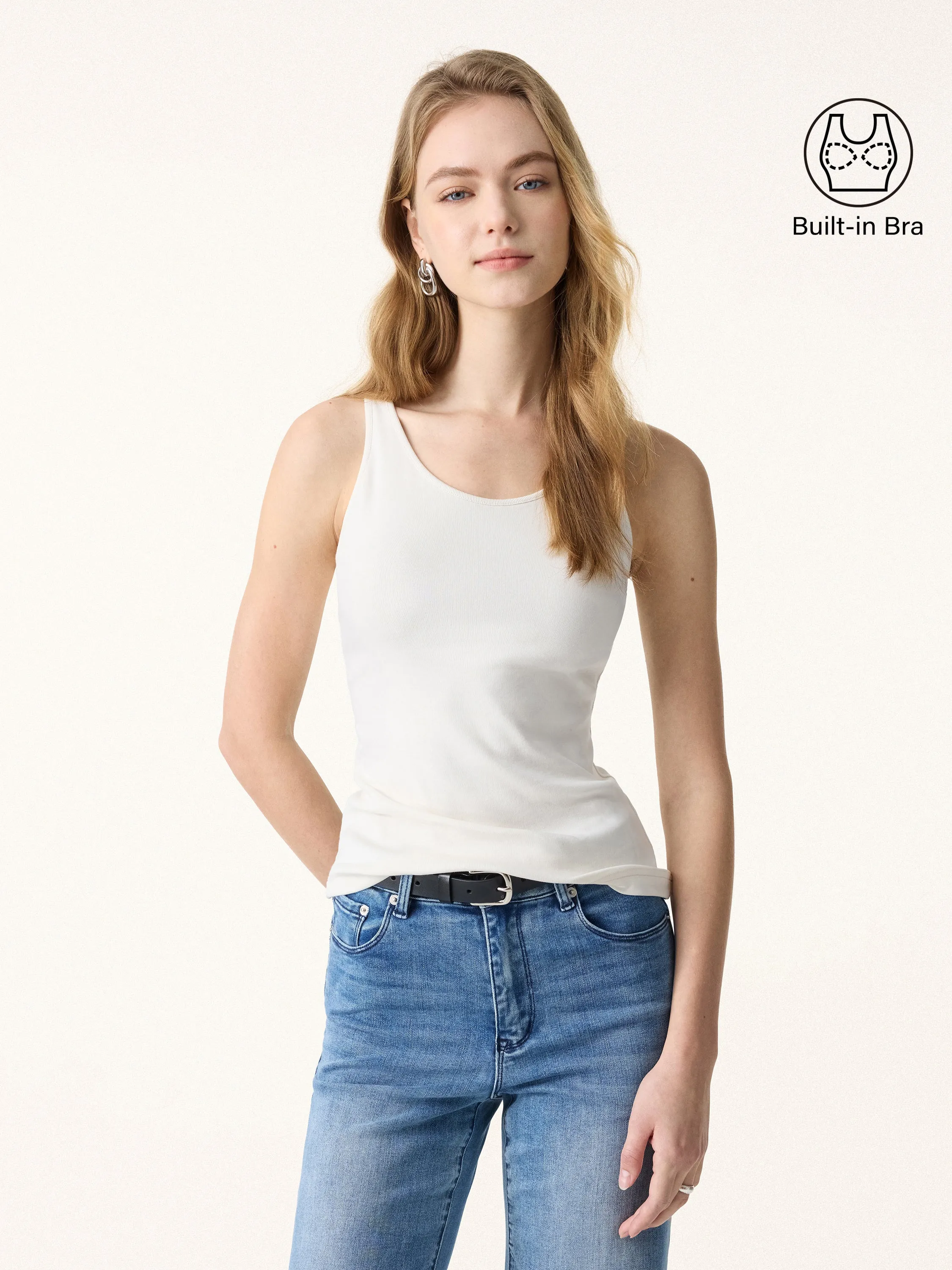 Lyocell U-Neck Bra Tank sold by OGLmove product image thumbnail 3