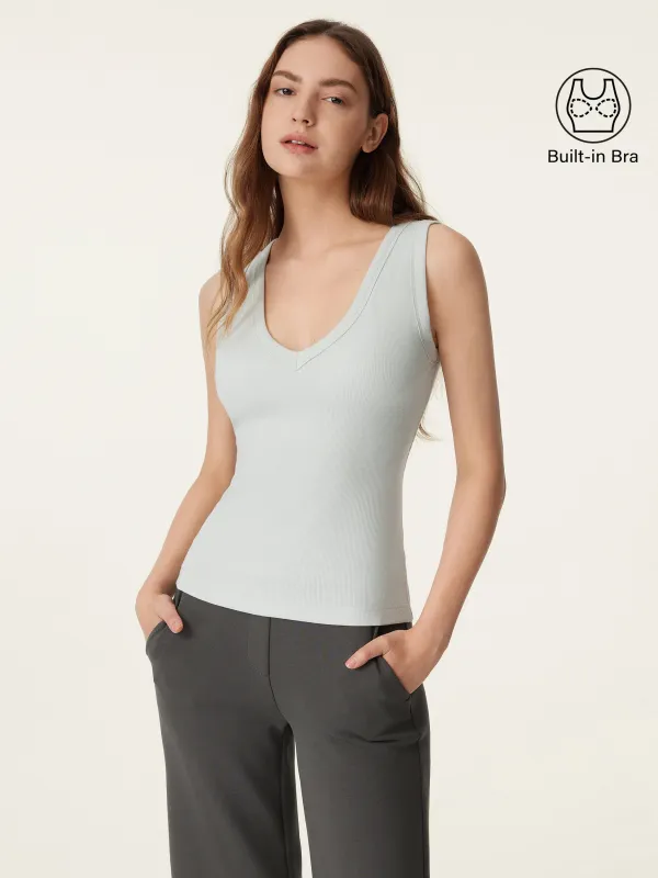 V-neck Cotton New Airy Bra Tank made by OGLmove