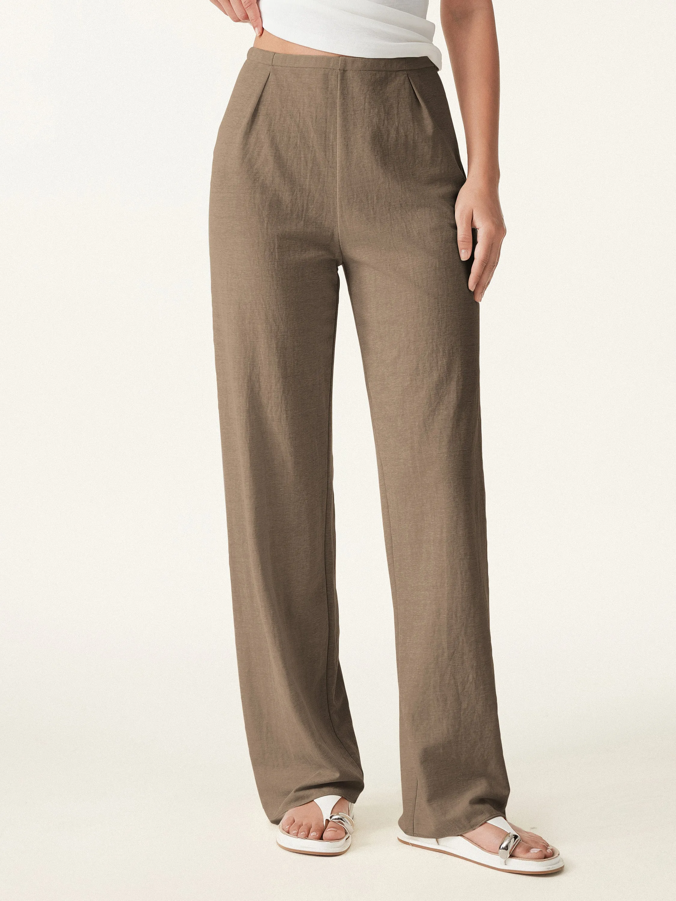 Wrinkle-resistant Cotton-linen Straight Leg Pant sold by OGLmove product image thumbnail 3