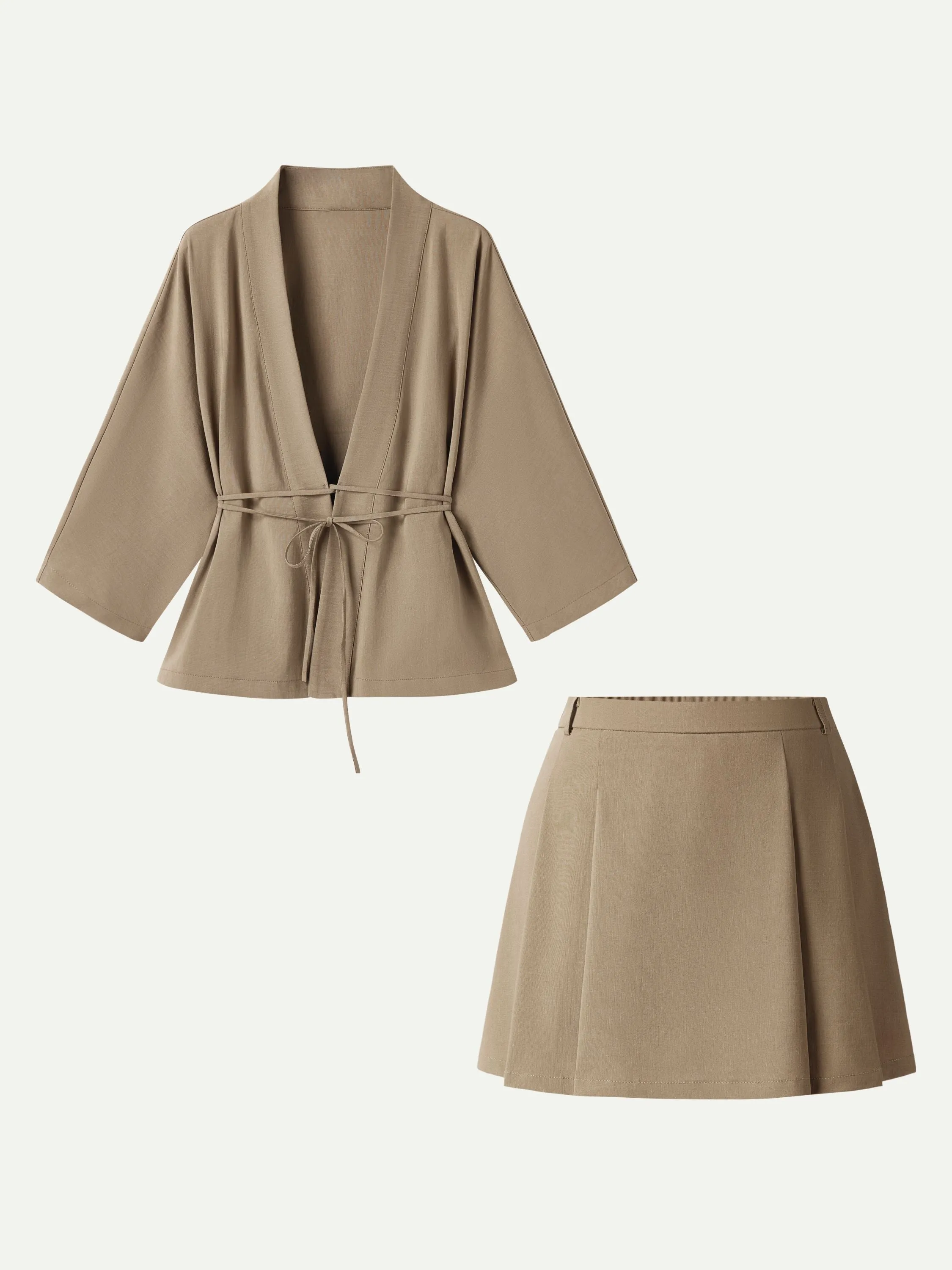 2Pcs Set 3/4 Sleeve Cardigan & Pleated Skort sold by OGLmove product image thumbnail 5