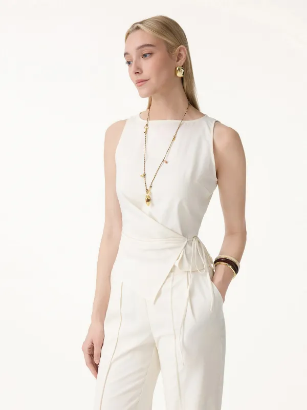 Lyocell Boatneck Waist-Defined Top made by OGLmove