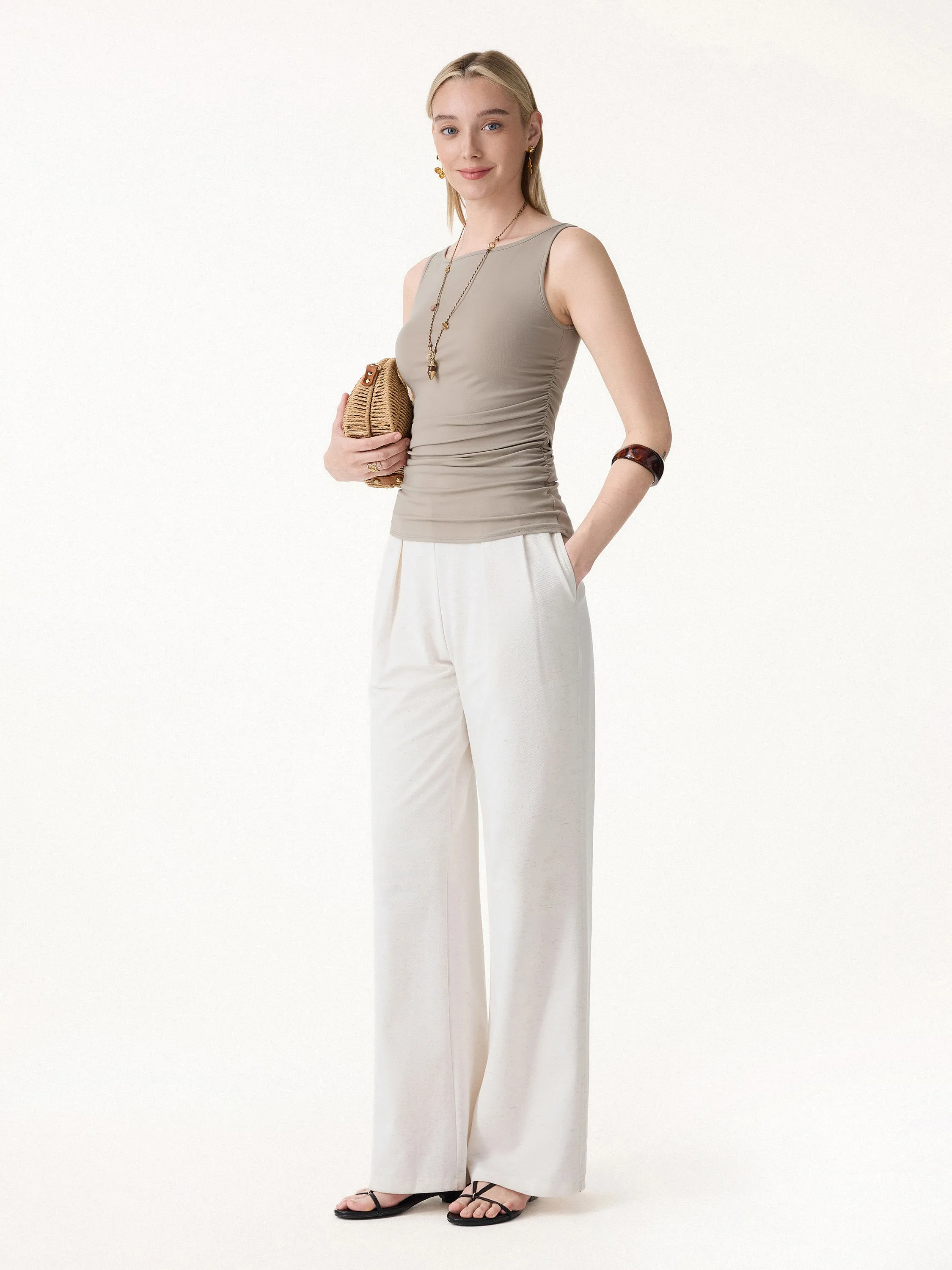 Smooth Boatneck Ruched Bra Top sold by OGLmove product image thumbnail 4