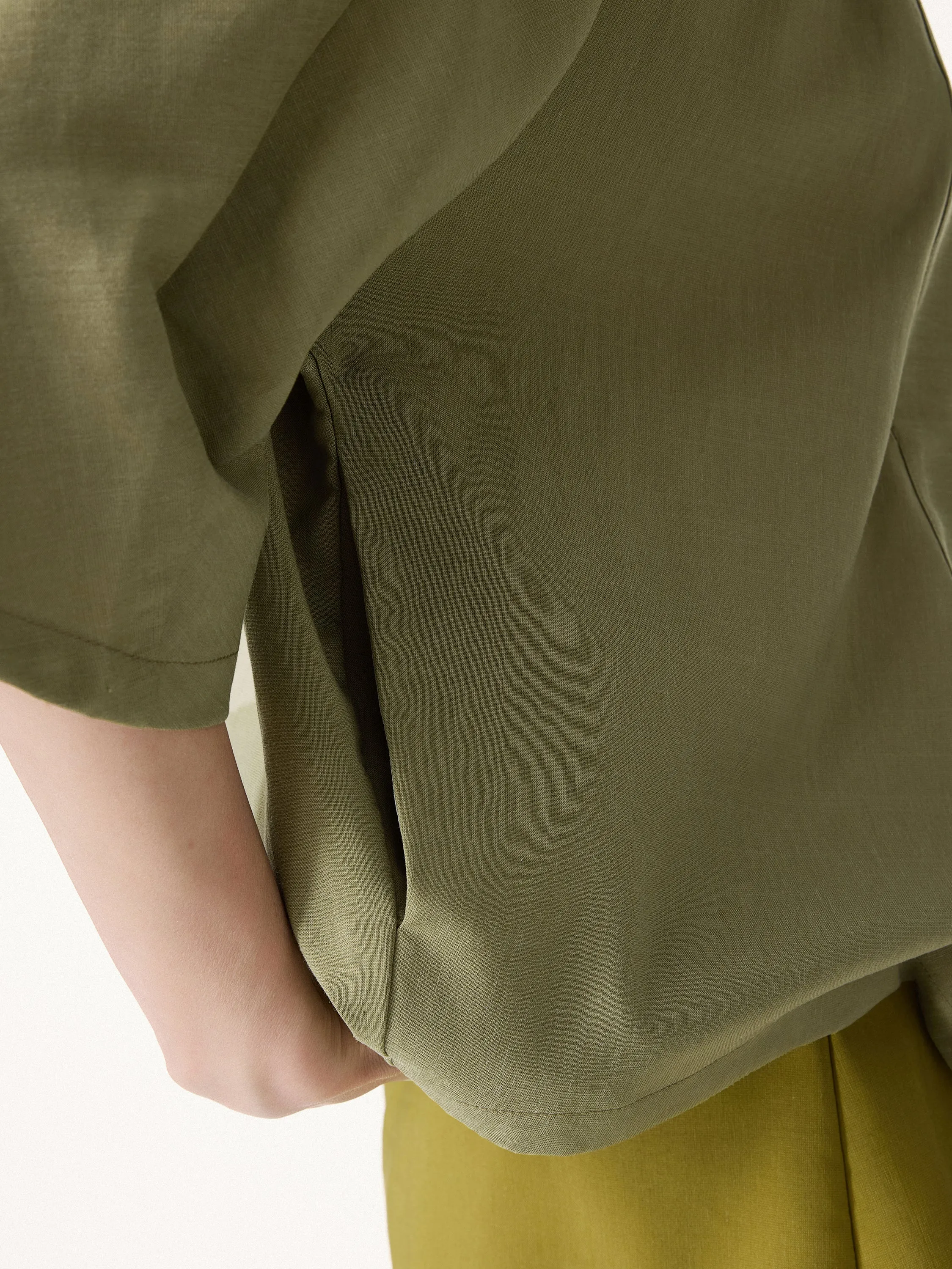 Lyocell-Linen 3/4 Sleeve Cardigan sold by OGLmove product image thumbnail 4