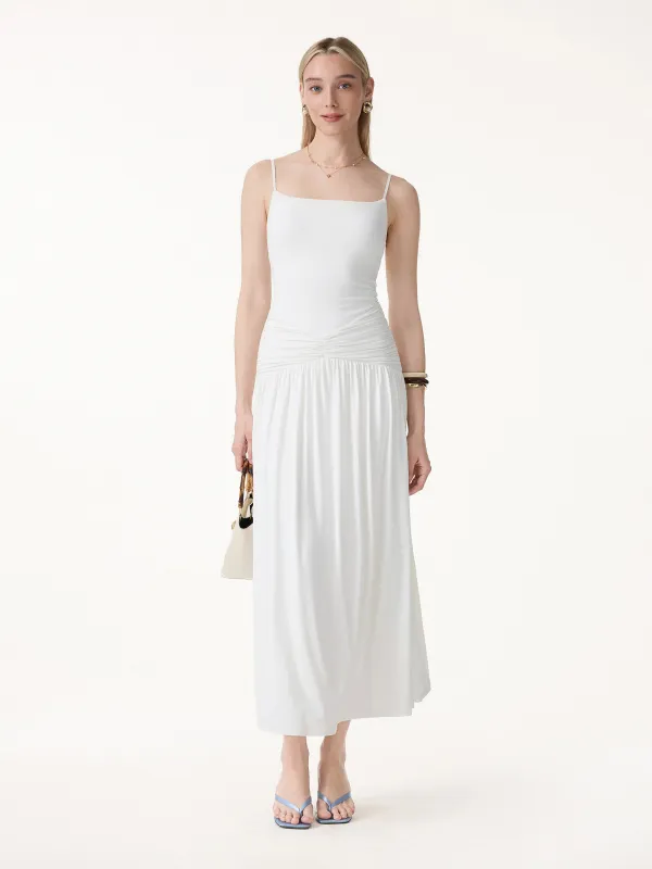 Not-See-Thru Spaghetti Gathered Maxi Bra Dress made by OGLmove