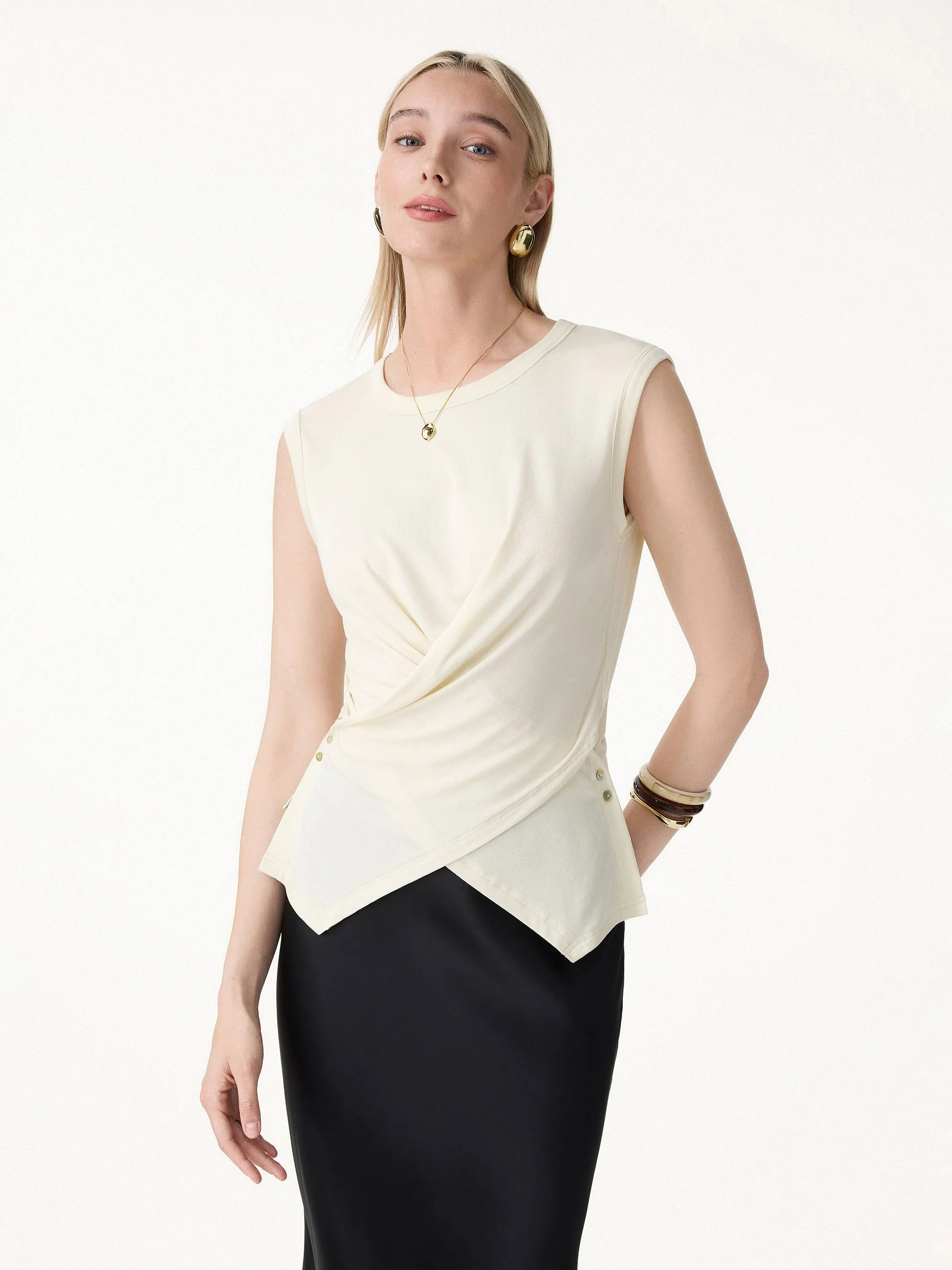 Summer Airy Linen Crossover Top sold by OGLmove
