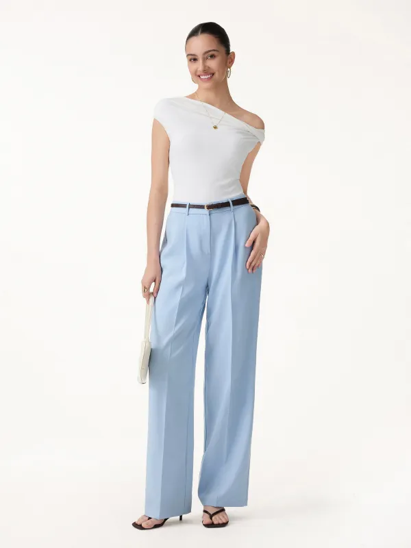 Wrinkle-Resistant Linen Blend Wide Leg Pants made by OGLmove
