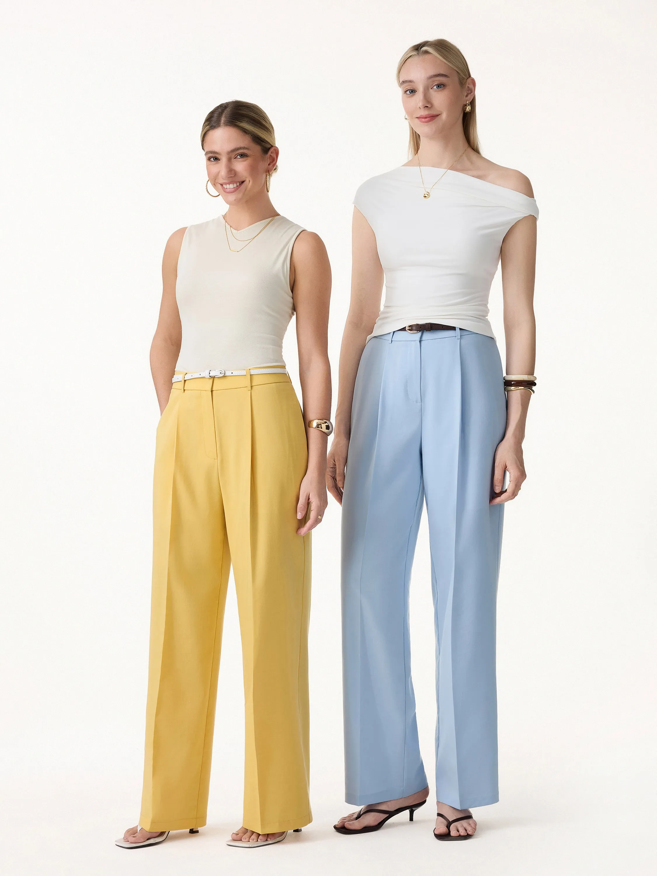 Wrinkle-Resistant Linen Blend Wide Leg Pants sold by OGLmove product image thumbnail 2