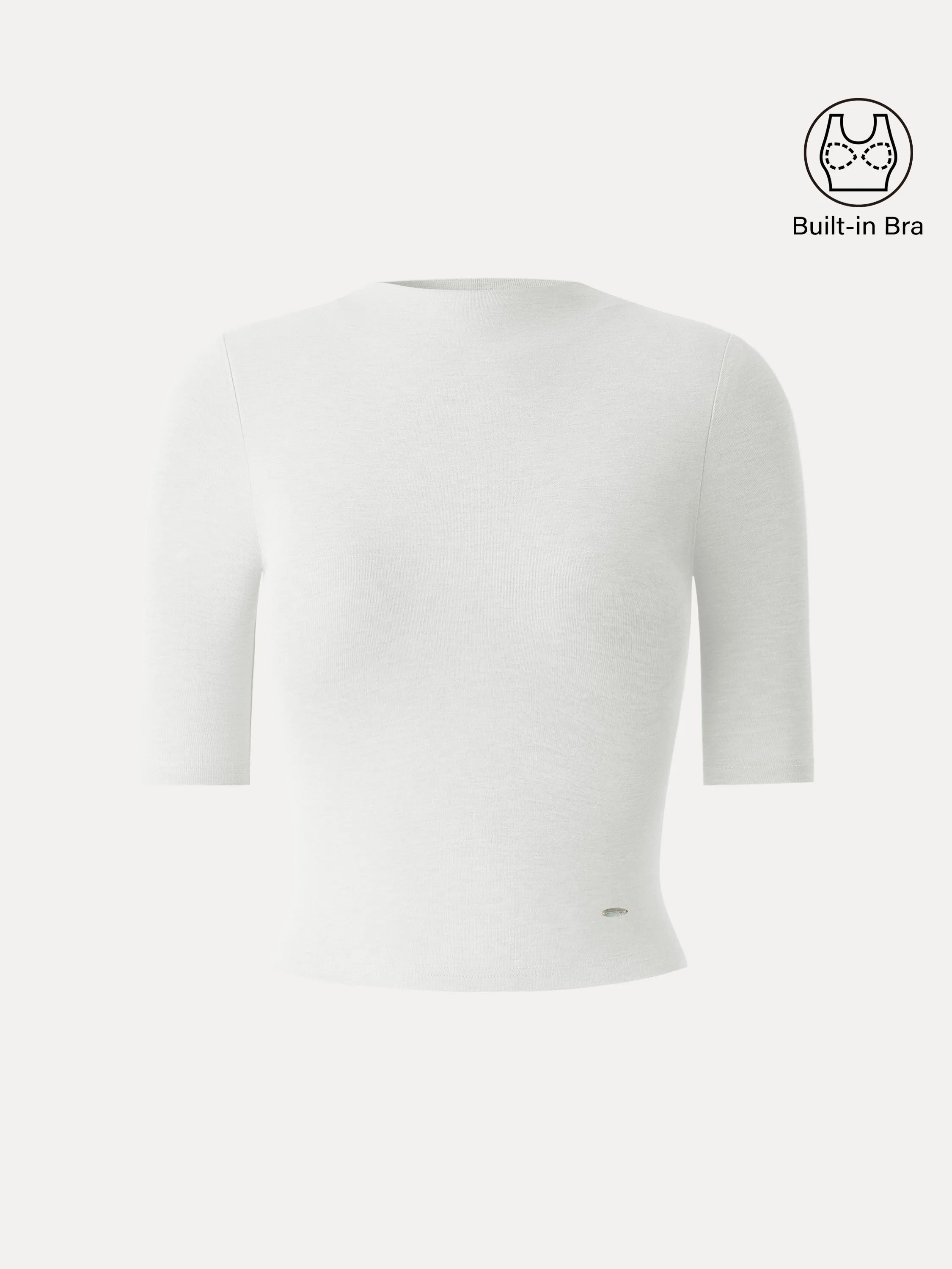 Mockneck Elbow Sleeve Cropped Bra Top sold by OGLmove product image thumbnail 2