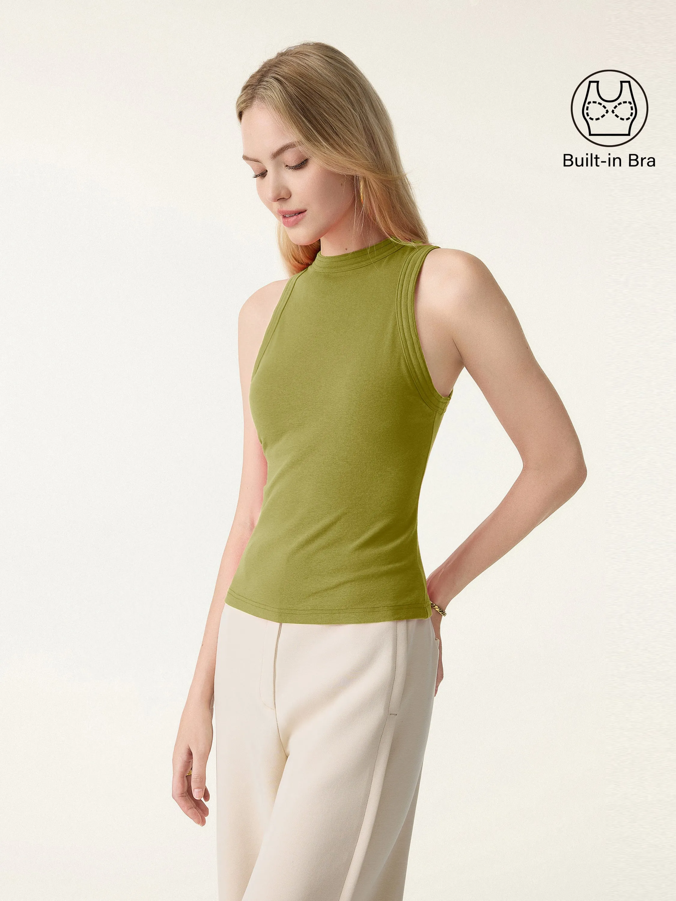 Lyocell Perkins Collar Bra Tank sold by OGLmove product image thumbnail 3