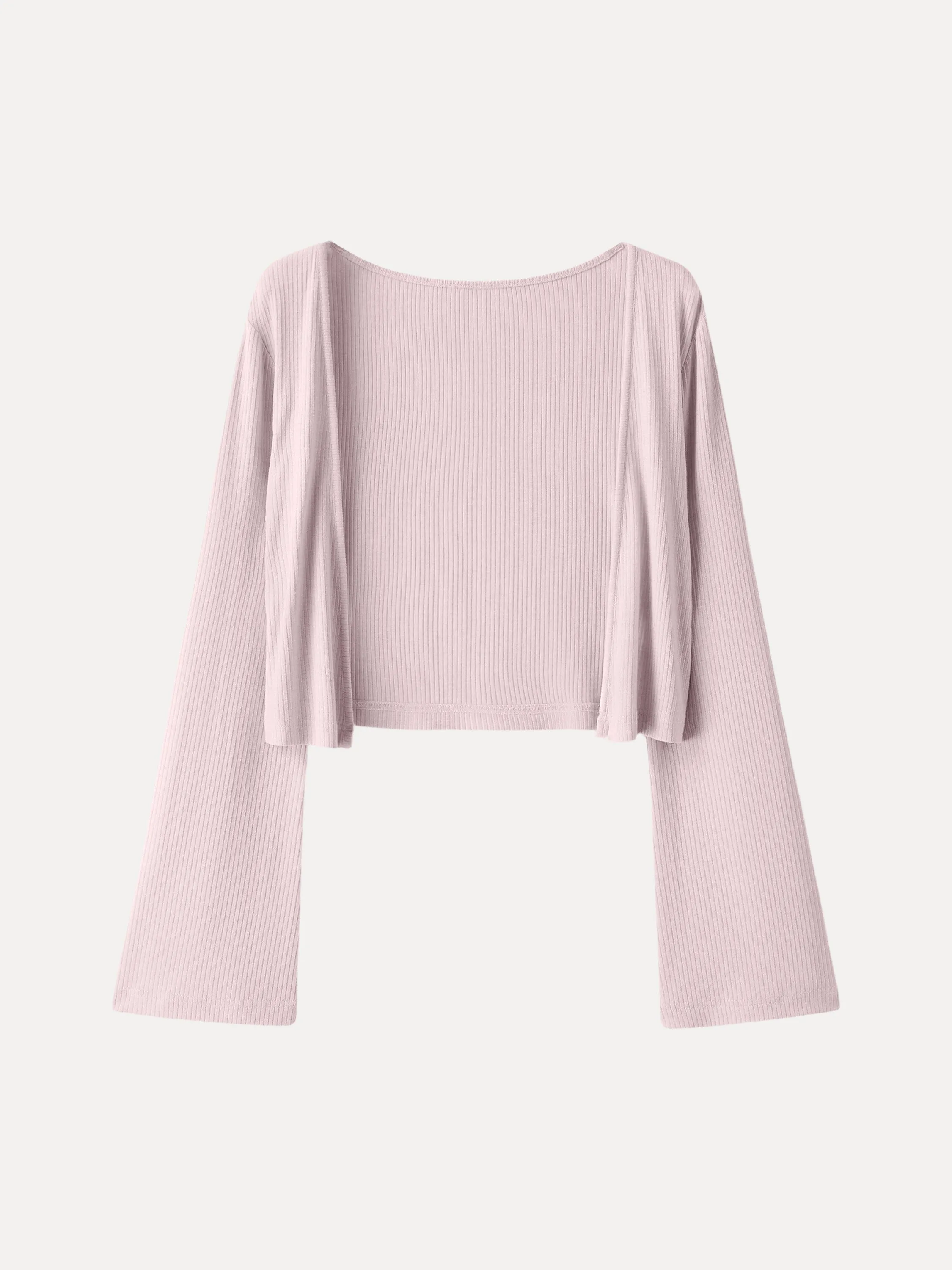 Soft Bell Sleeve Millennial Pink Cropped Cardigan sold by OGLmove
