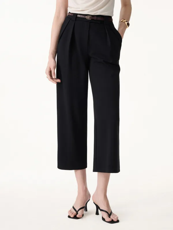 Stretch Ponte Cropped Wide Leg Trousers made by OGLmove