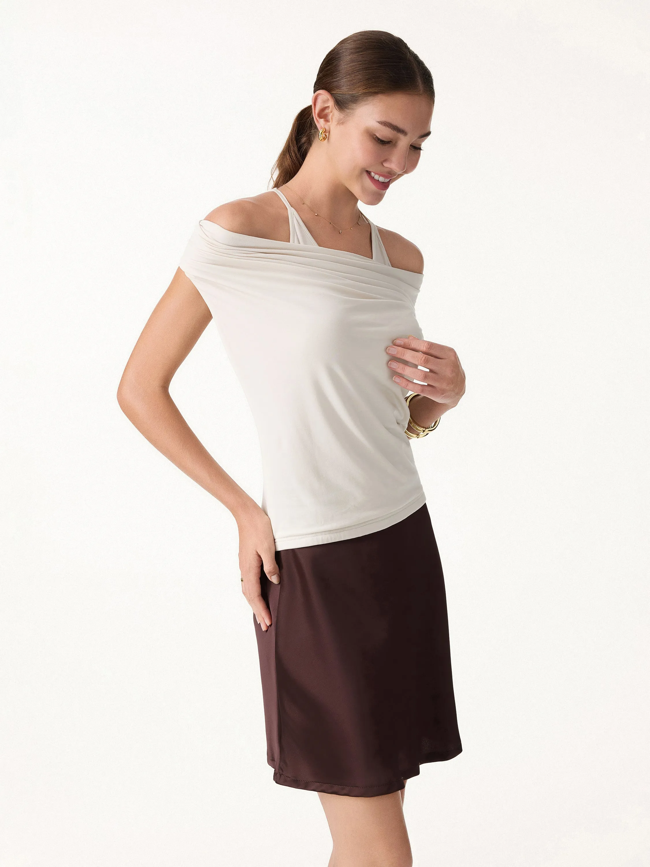 Matte Multi-Wear Cowl Neck Bra Top sold by OGLmove product image thumbnail 2
