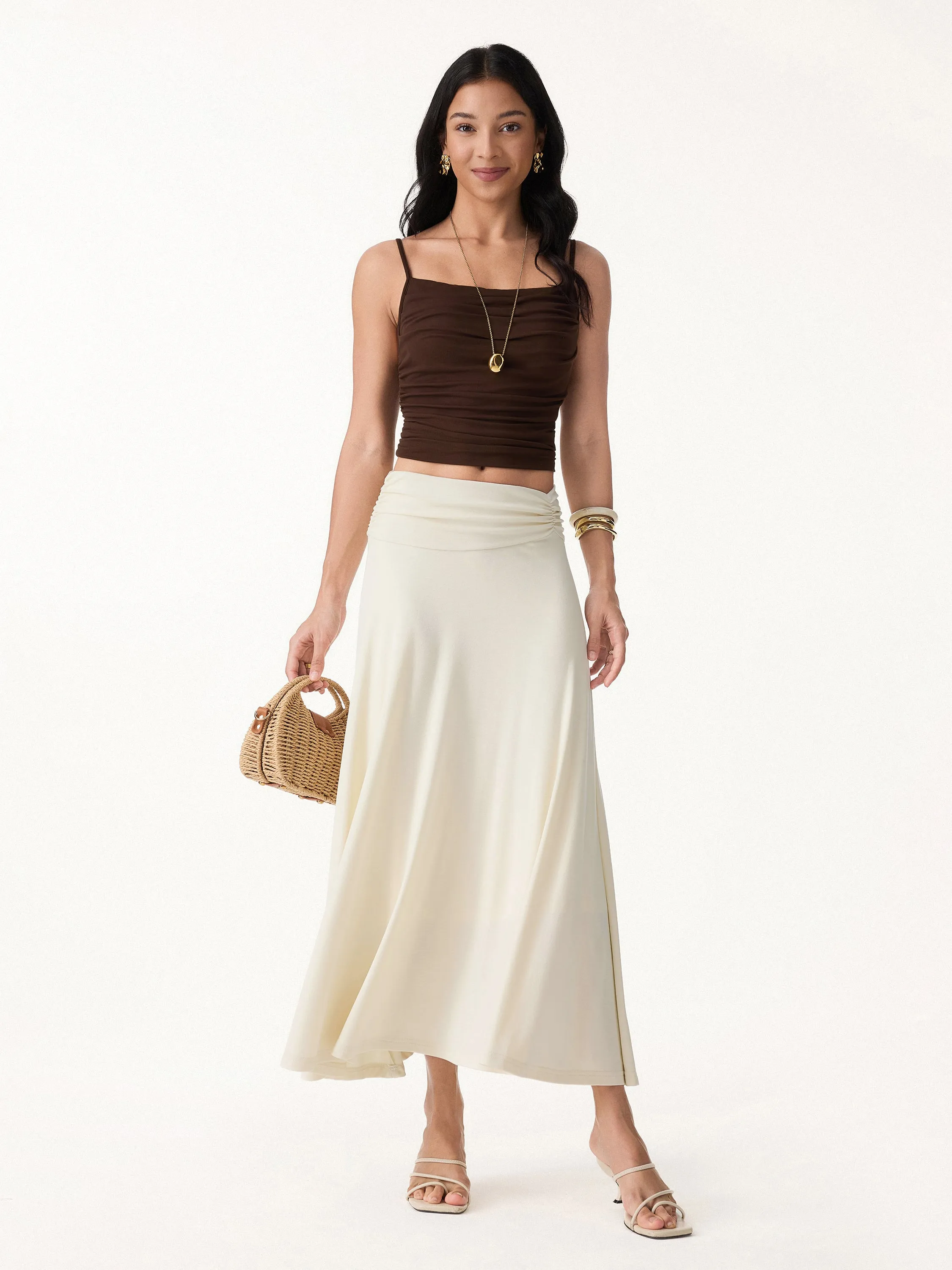 European Linen Flowy Vacay Maxi Skirt sold by OGLmove product image thumbnail 3