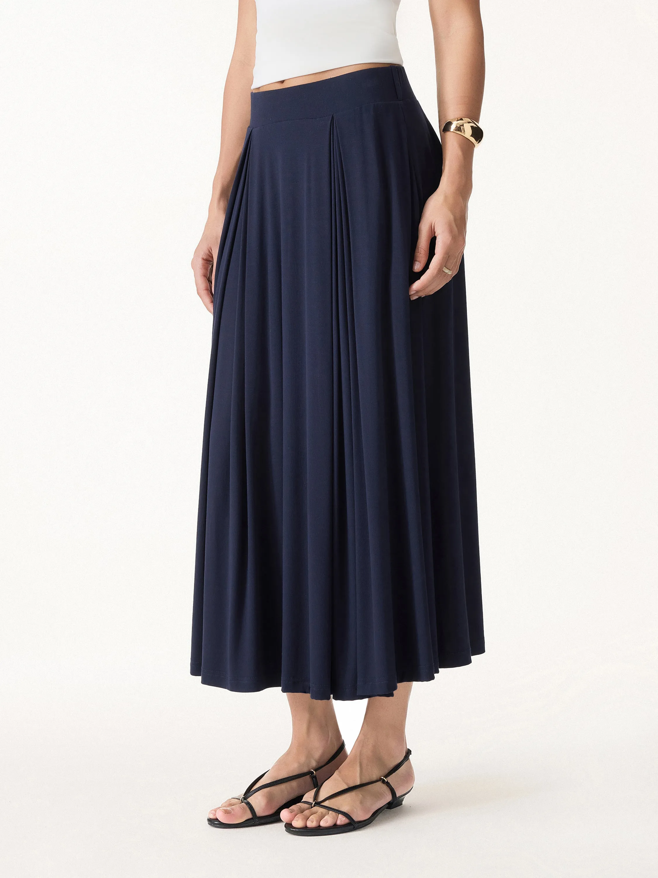Breezy Drapey Midi Skirt sold by OGLmove product image thumbnail 5