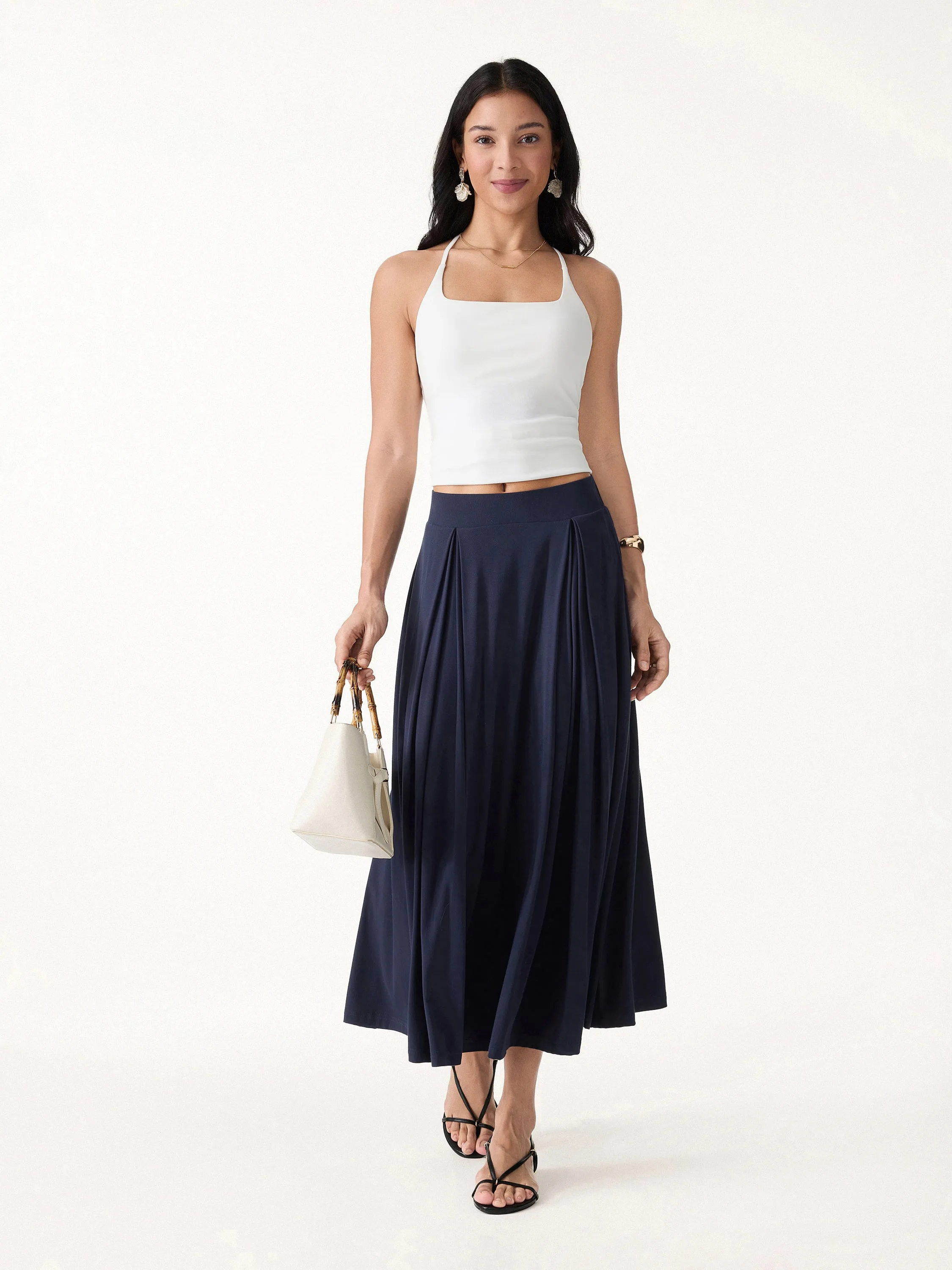 Breezy Drapey Midi Skirt sold by OGLmove product image thumbnail 3