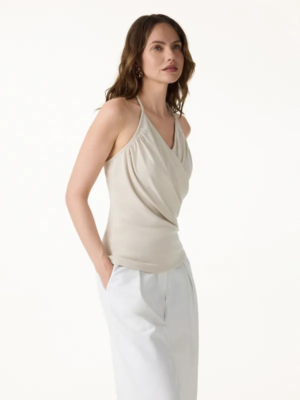 Modal Halter Neck Surplice Ruched Bra Top made by OGLmove