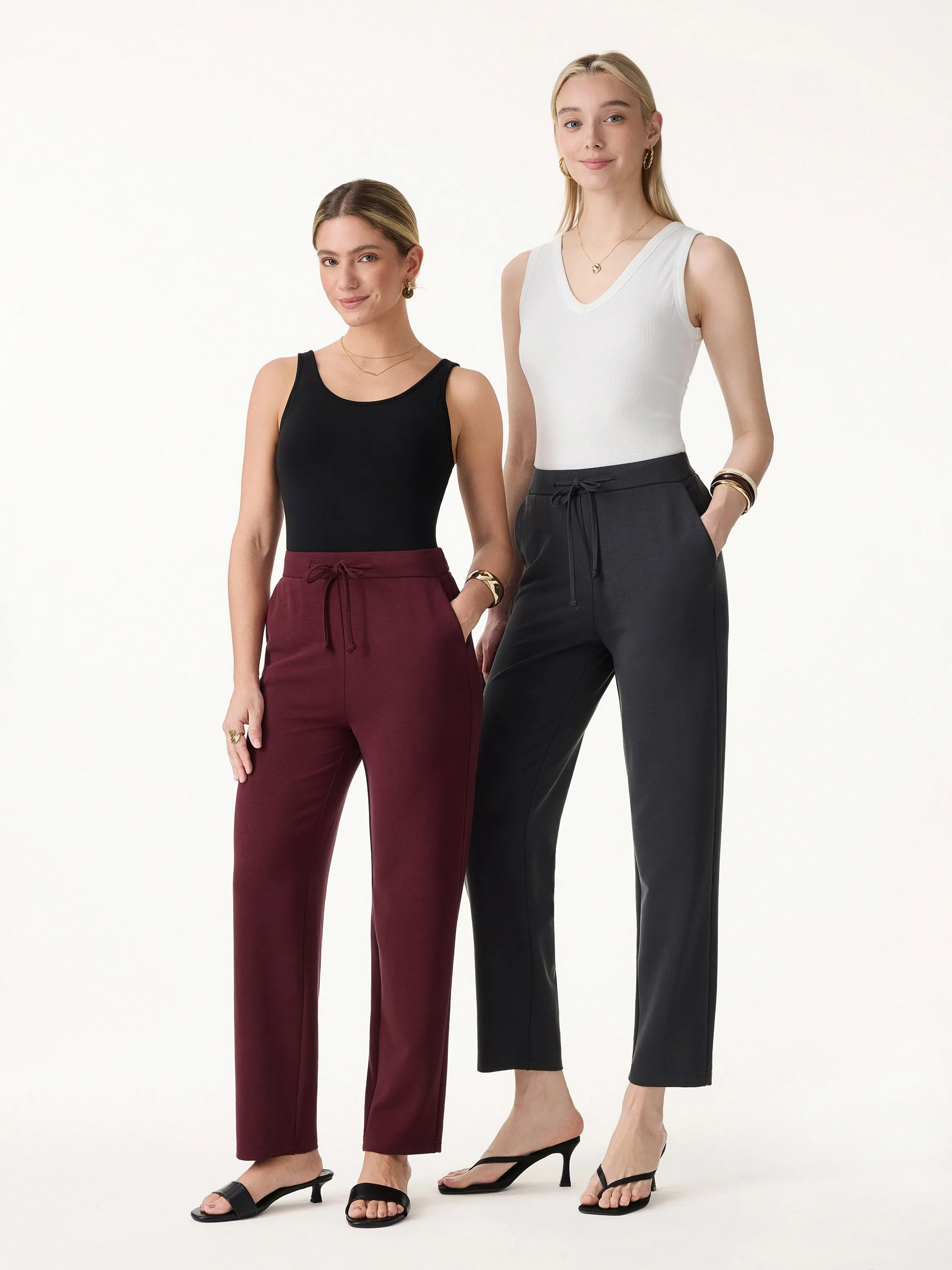 Sandwashed Mid Rise Cropped Tapered Travel Pant with Pockets sold by OGLmove product image thumbnail 3