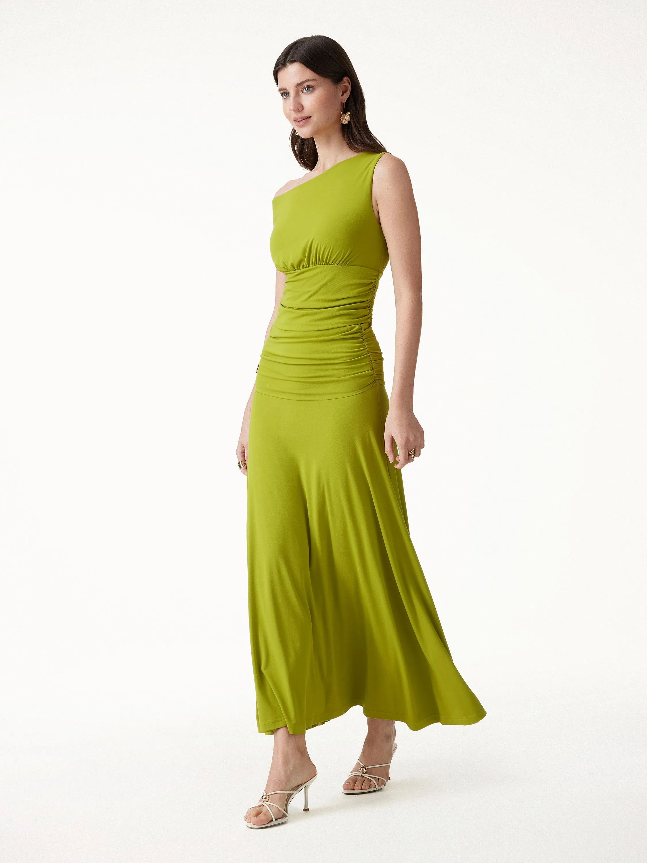 2Pcs Set Cropped Ruched Bra Top& A-line Ruched Maxi Skirt sold by OGLmove product image thumbnail 2