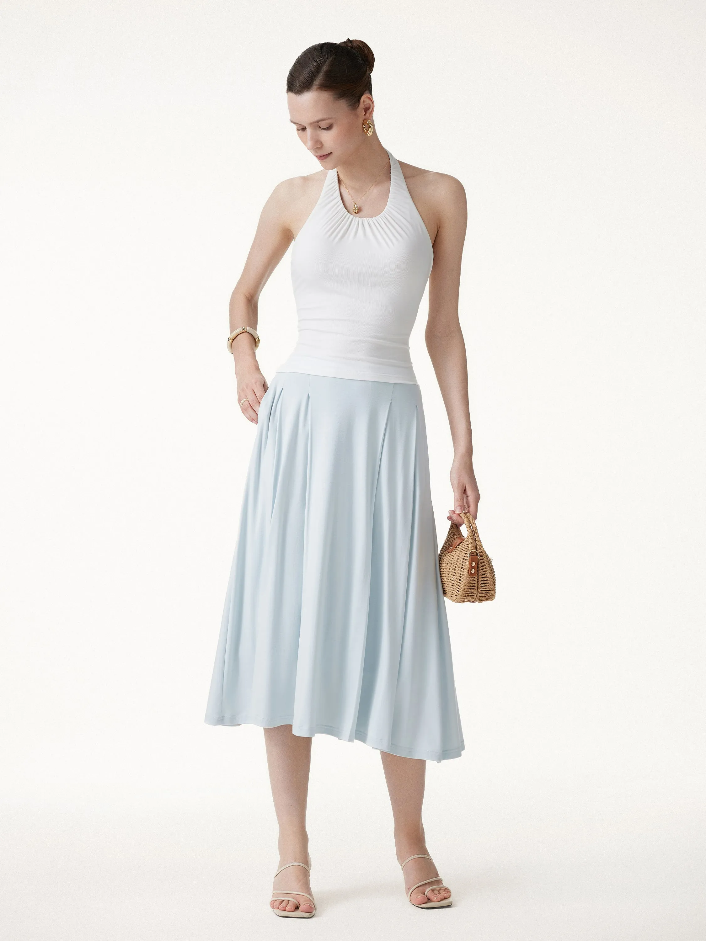 Cooling Gathered Halter Neck Open Back Bra Top sold by OGLmove product image thumbnail 4