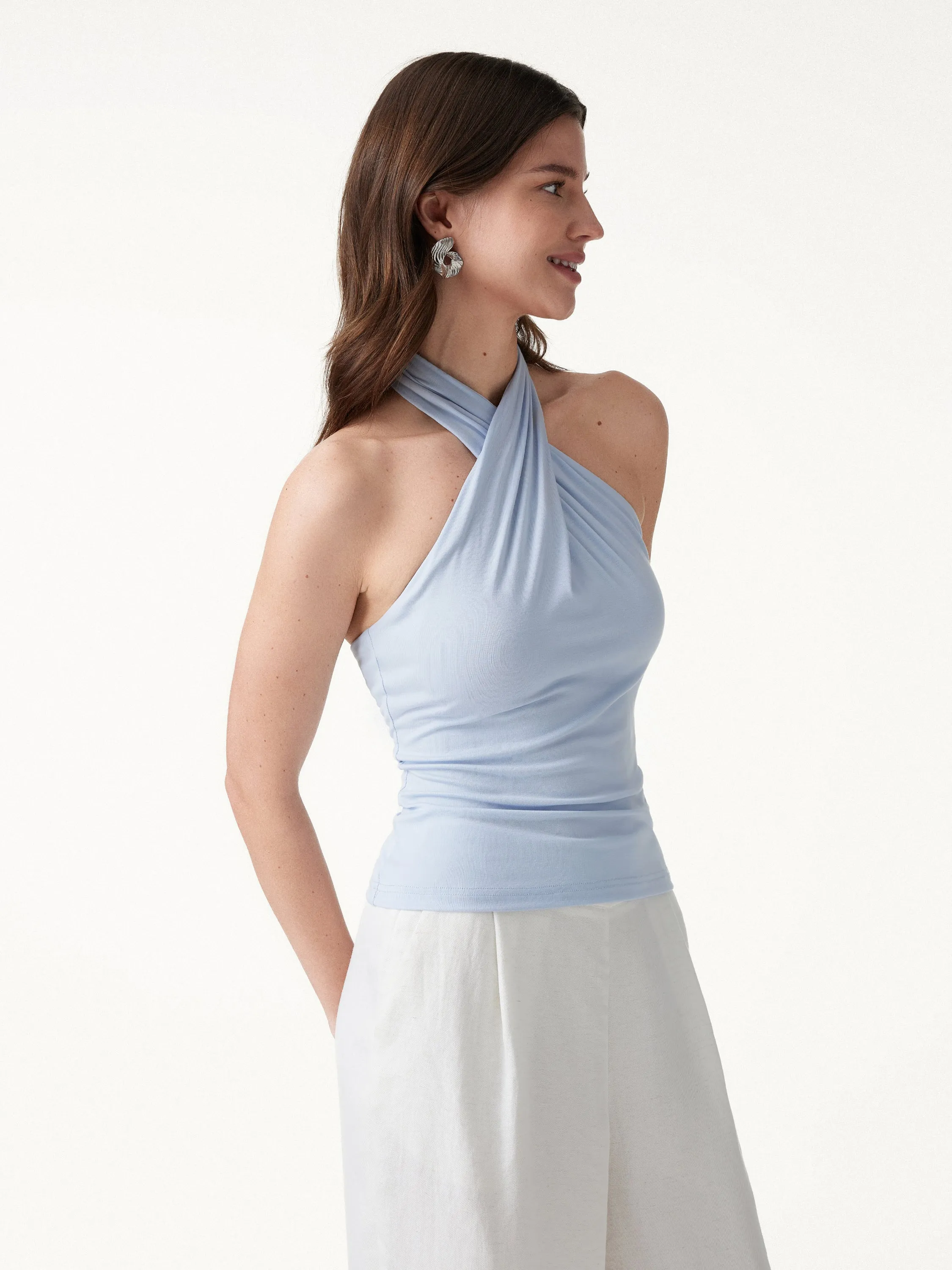 Criss Cross Halter Neck Going-Out Bra Top sold by OGLmove product image thumbnail 5