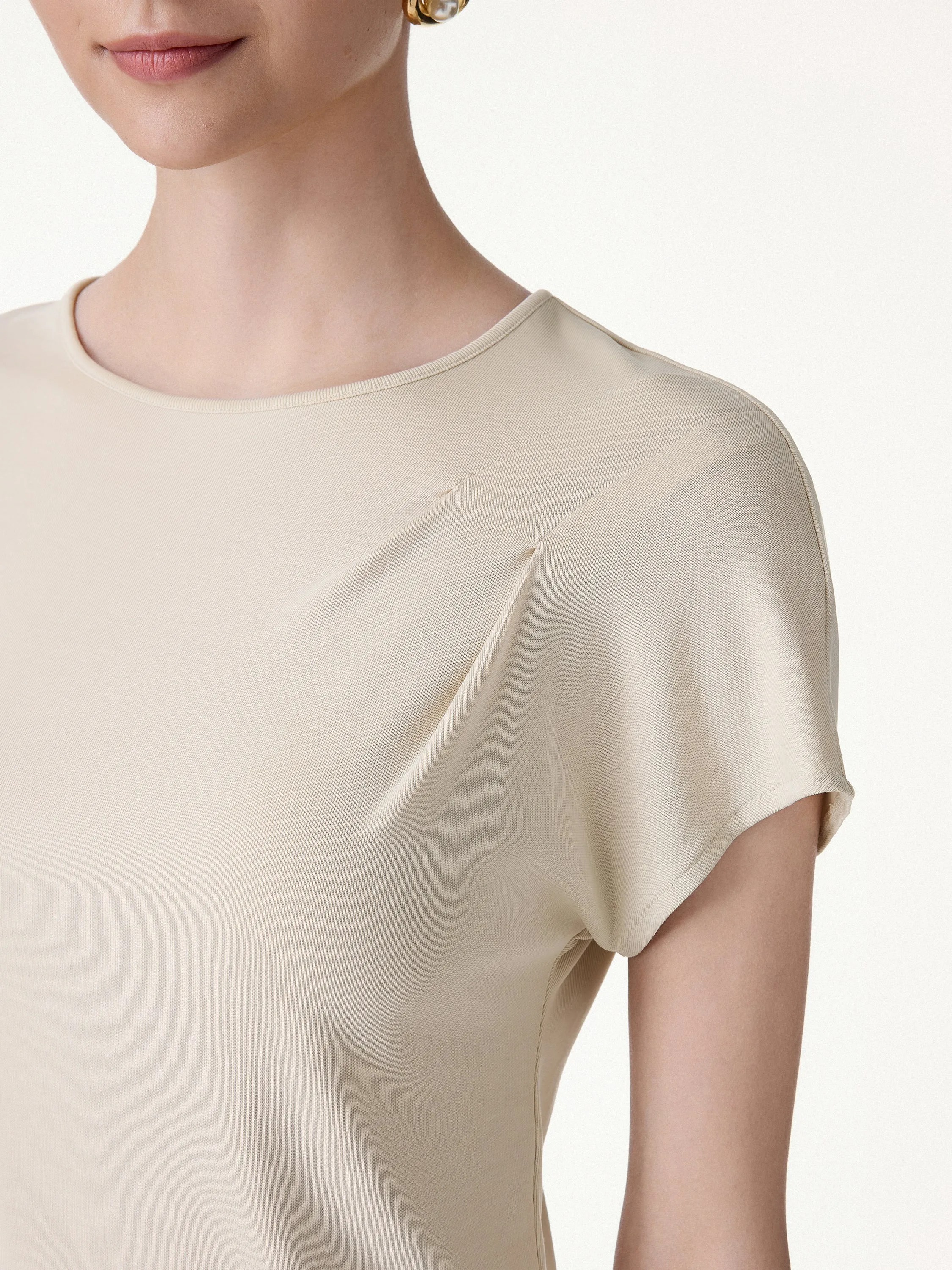 Sandwashed Relaxed Round Neck Cap Sleeve Tee sold by OGLmove product image thumbnail 2