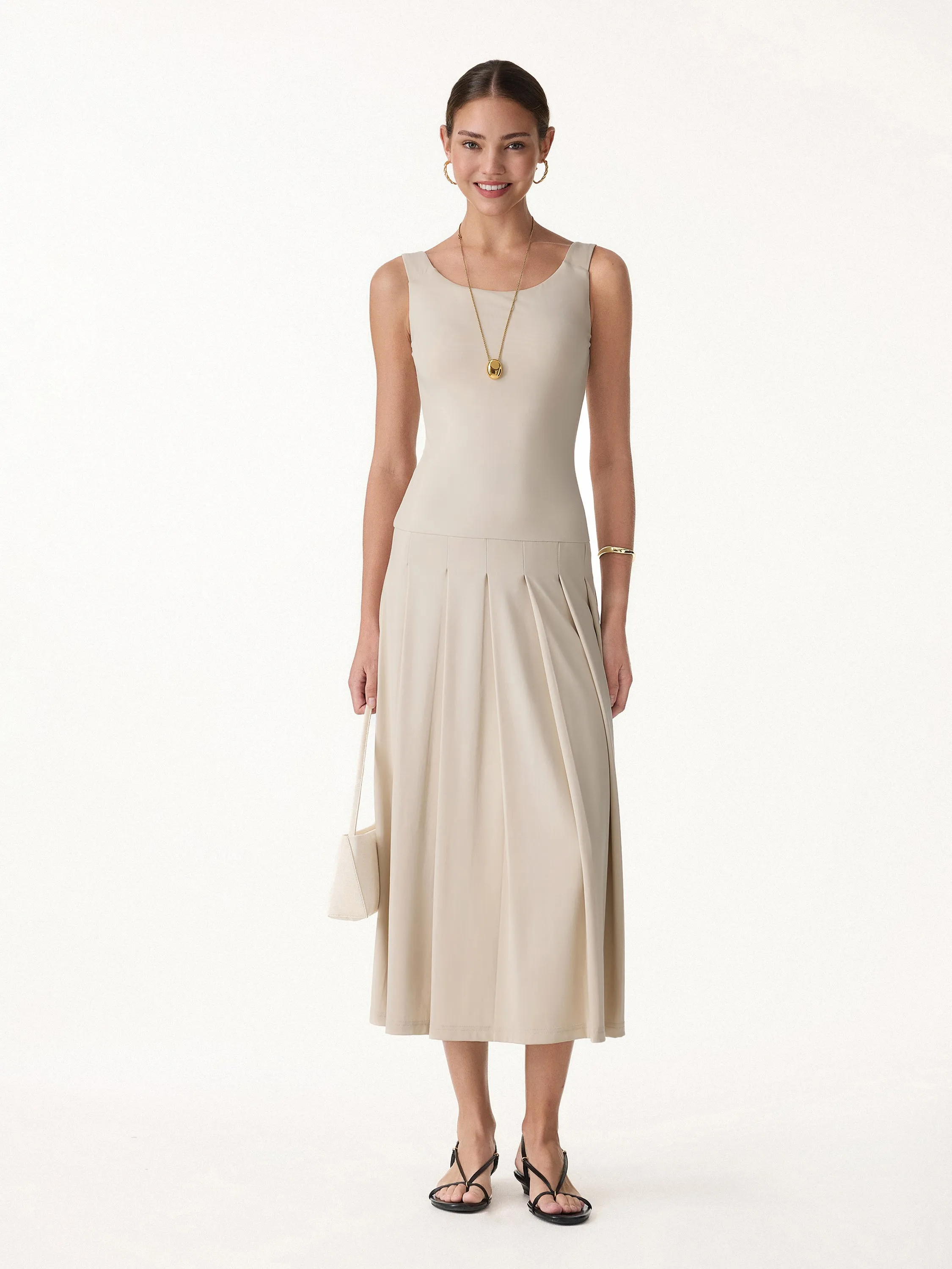 CoolTouch Multi-Wear Pleated Midi Bra Dress sold by OGLmove product image thumbnail 3