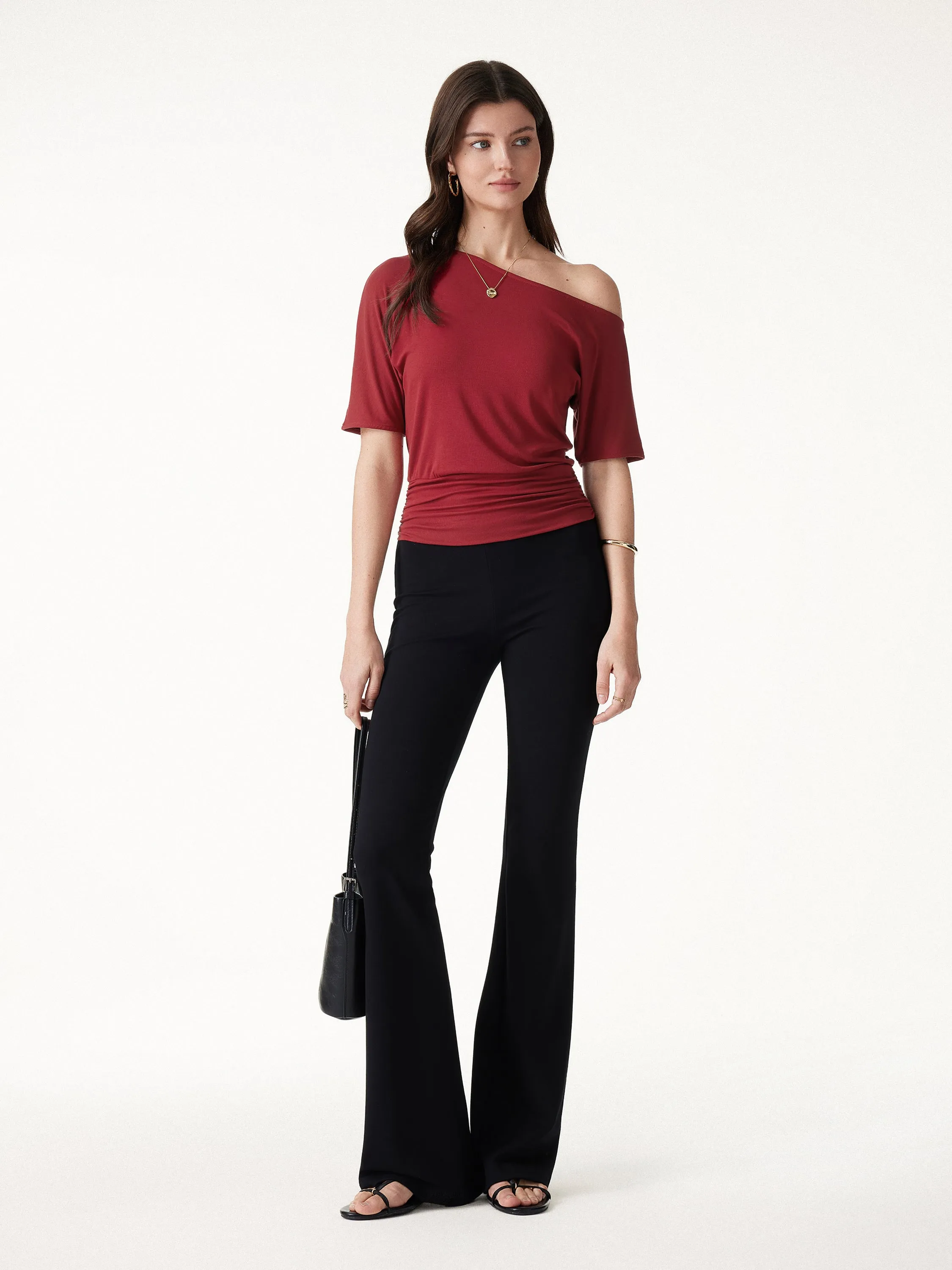 Relaxed Short Sleeve Ruched Top sold by OGLmove product image thumbnail 3