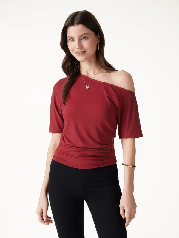 Relaxed Short Sleeve Ruched Top made by OGLmove