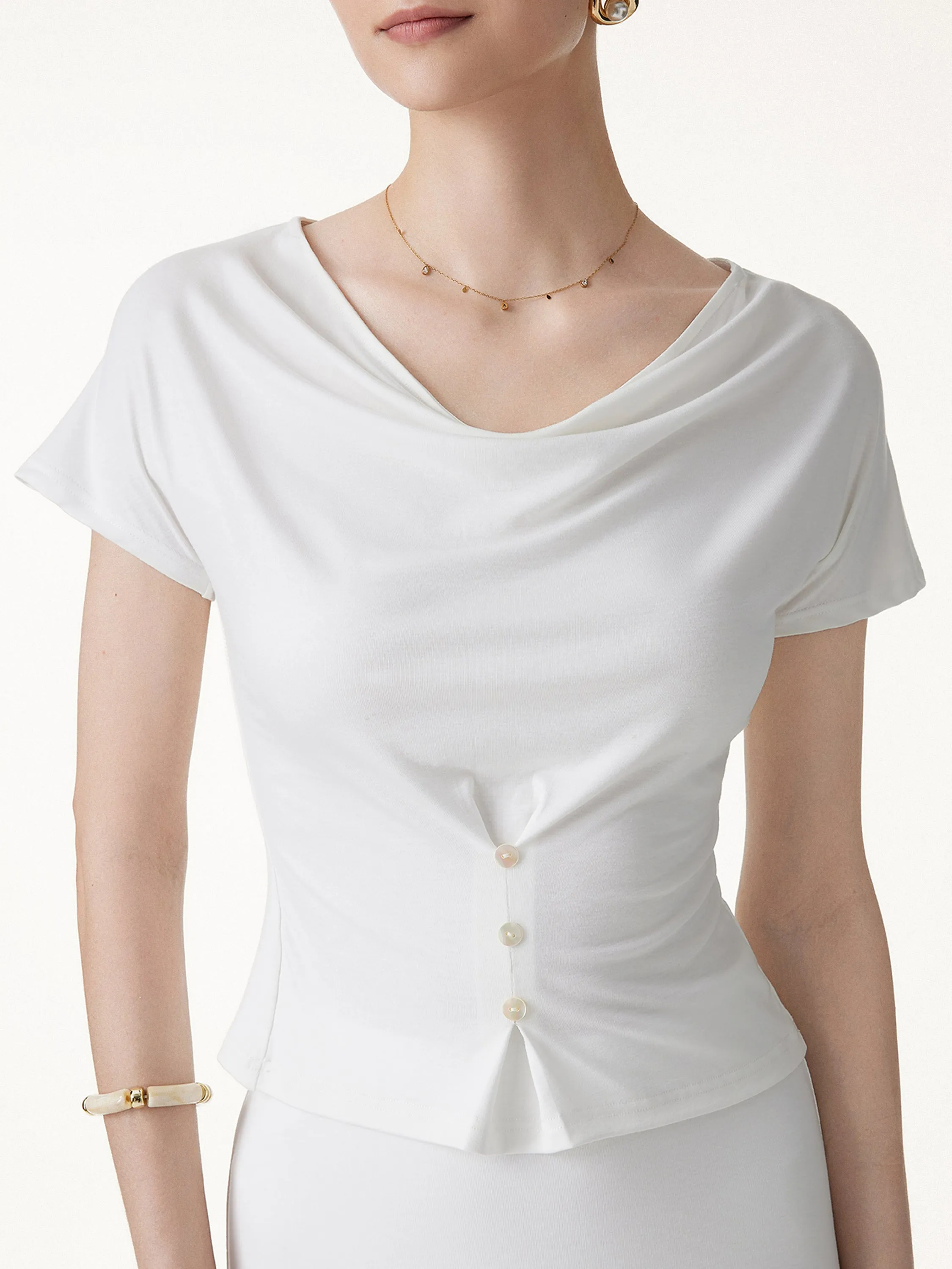 Cowl Neck Cap Sleeve Top sold by OGLmove product image thumbnail 5