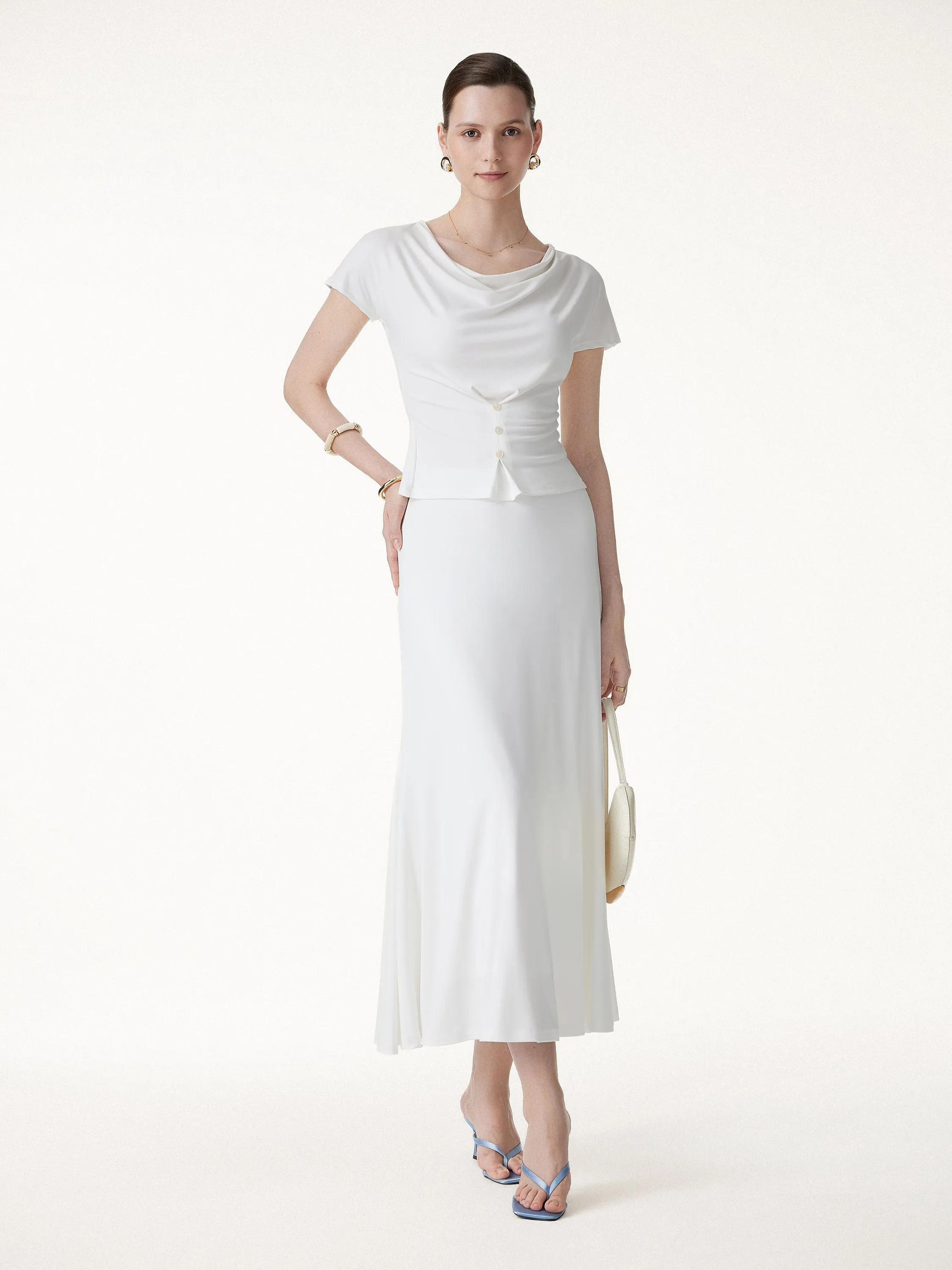 Cowl Neck Cap Sleeve Top sold by OGLmove product image thumbnail 4