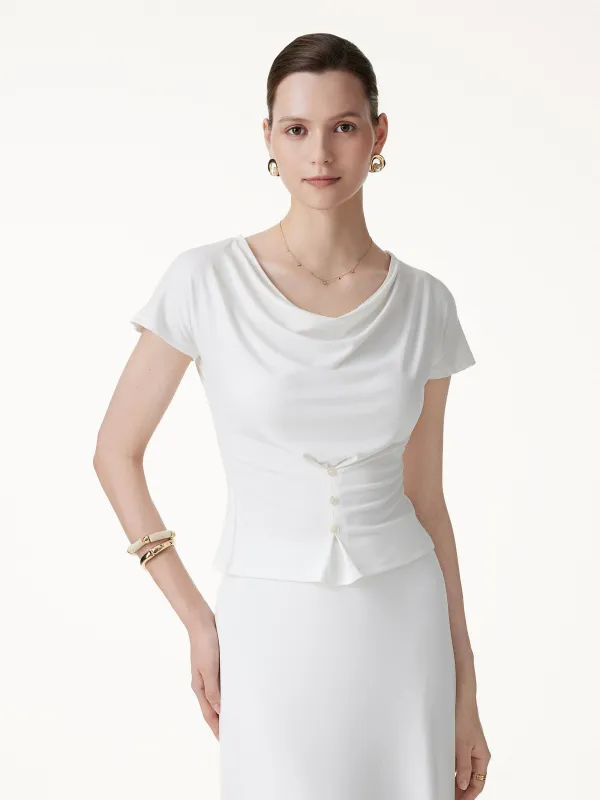 Cowl Neck Cap Sleeve Top made by OGLmove