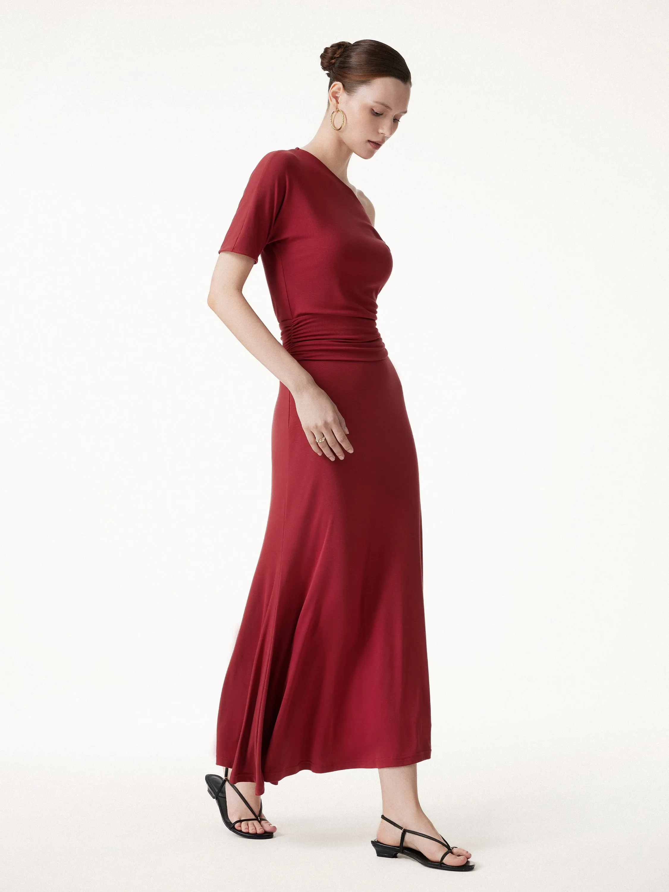 2Pcs Set CoolTouch Short Sleeve Top & Maxi Flared Skirt sold by OGLmove product image thumbnail 3