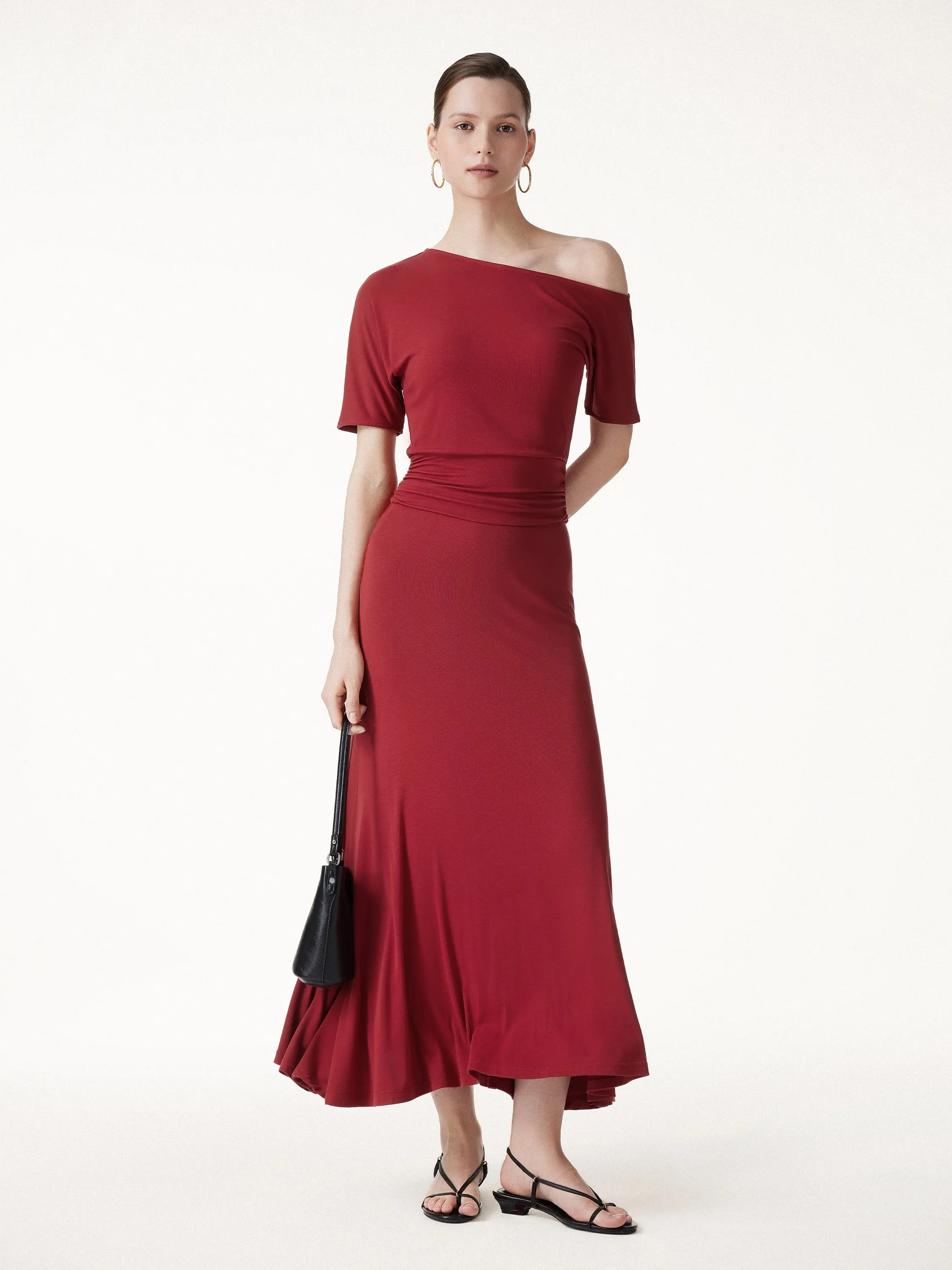2Pcs Set CoolTouch Short Sleeve Top & Maxi Flared Skirt sold by OGLmove product image thumbnail 2