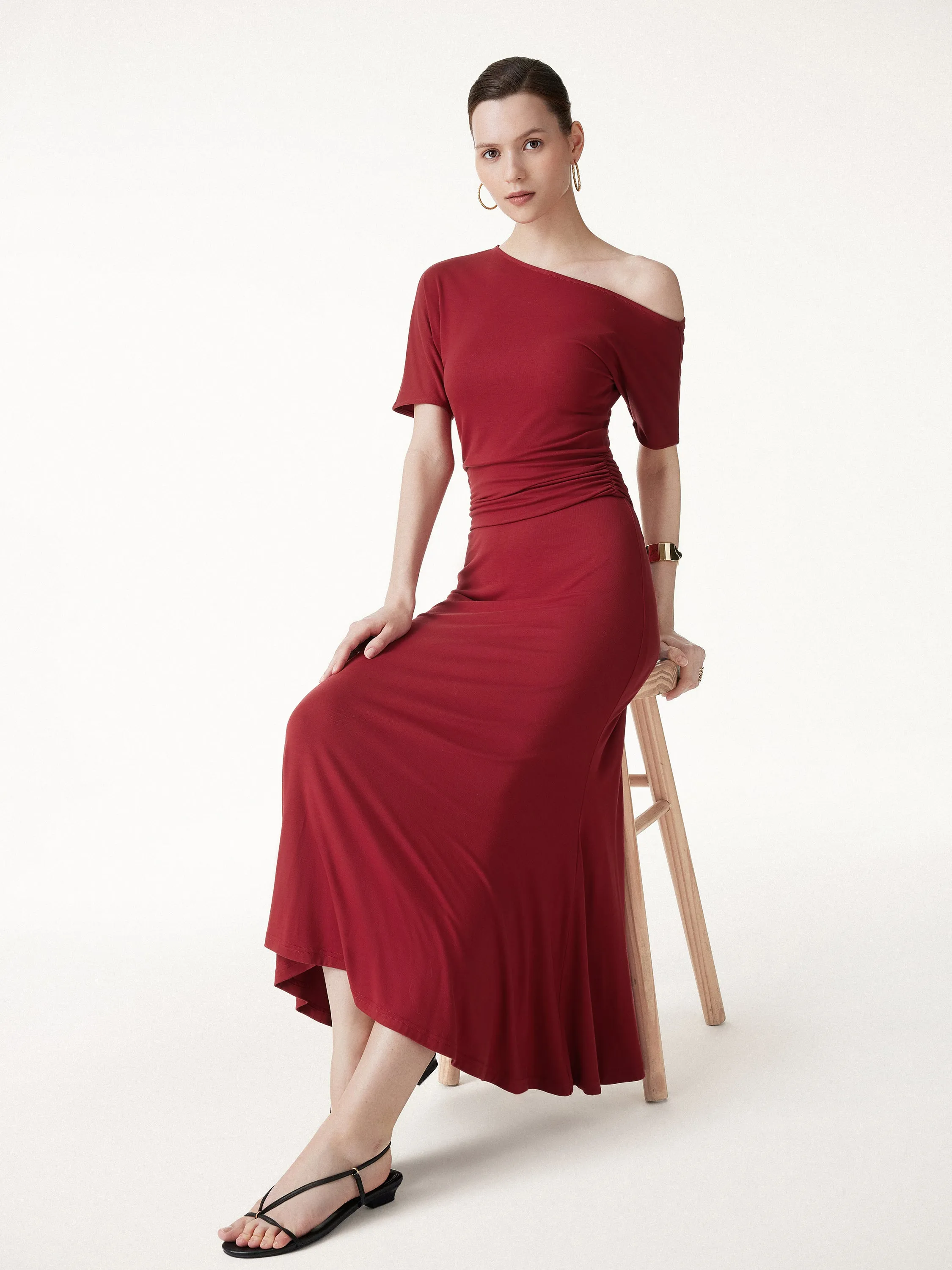 2Pcs Set CoolTouch Short Sleeve Top & Maxi Flared Skirt sold by OGLmove product image thumbnail 4