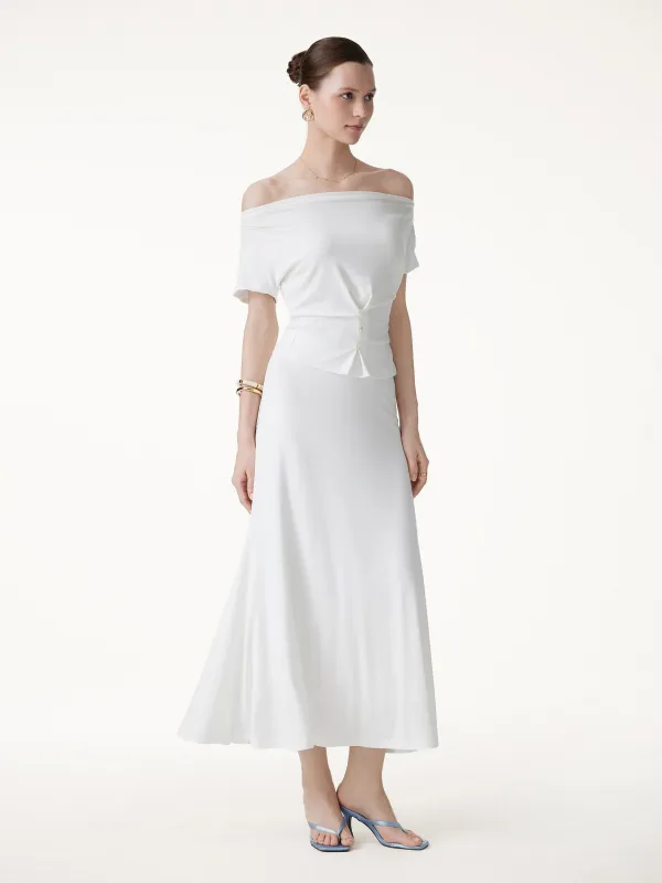 2PCs Set CoolTouch Cap Sleeve Top&Flowy Maxi Flared Skirt made by OGLmove