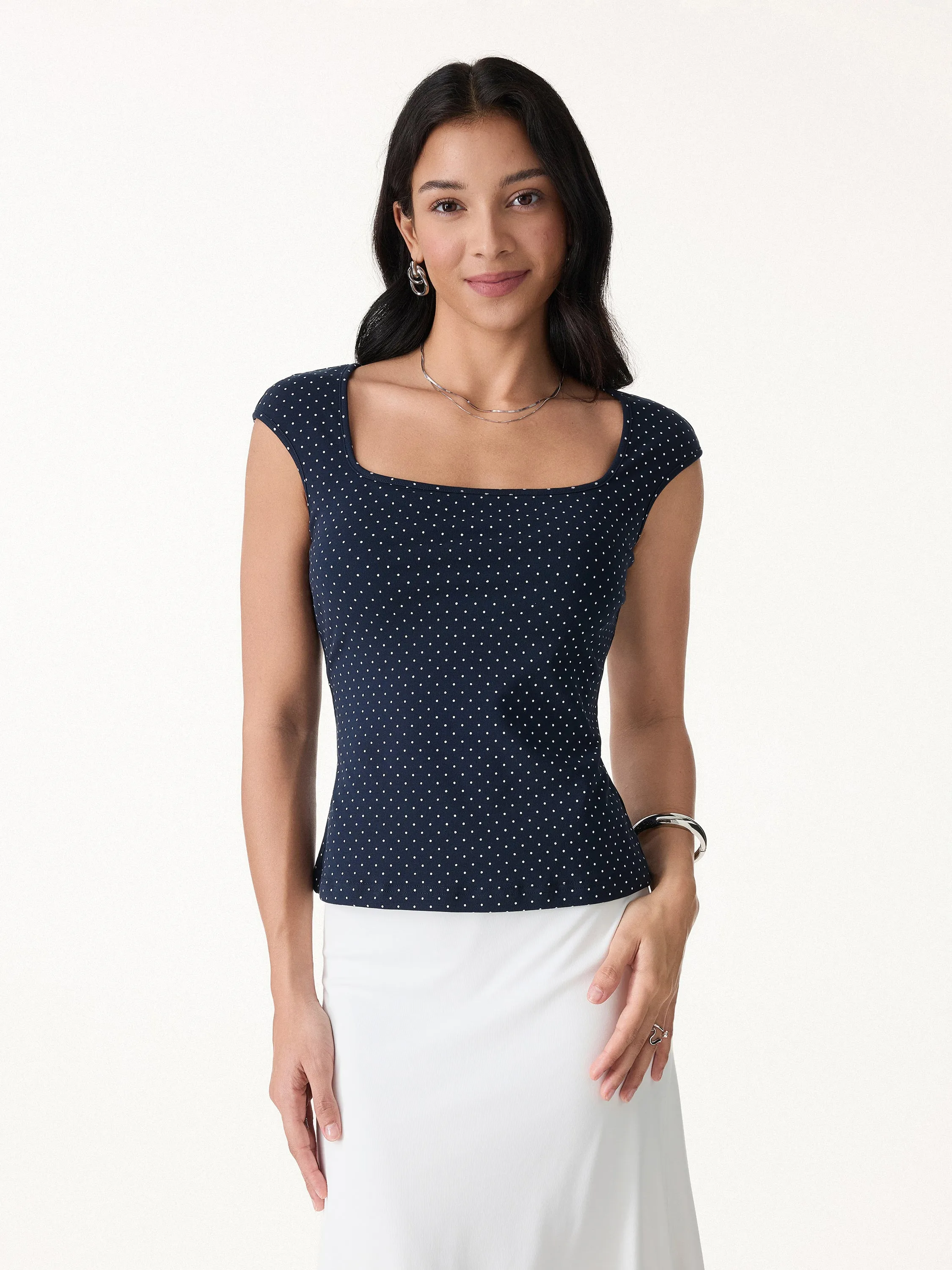 2Pcs Set Square Neck Bra Top & Midi Skirt with Pockets sold by OGLmove product image thumbnail 5