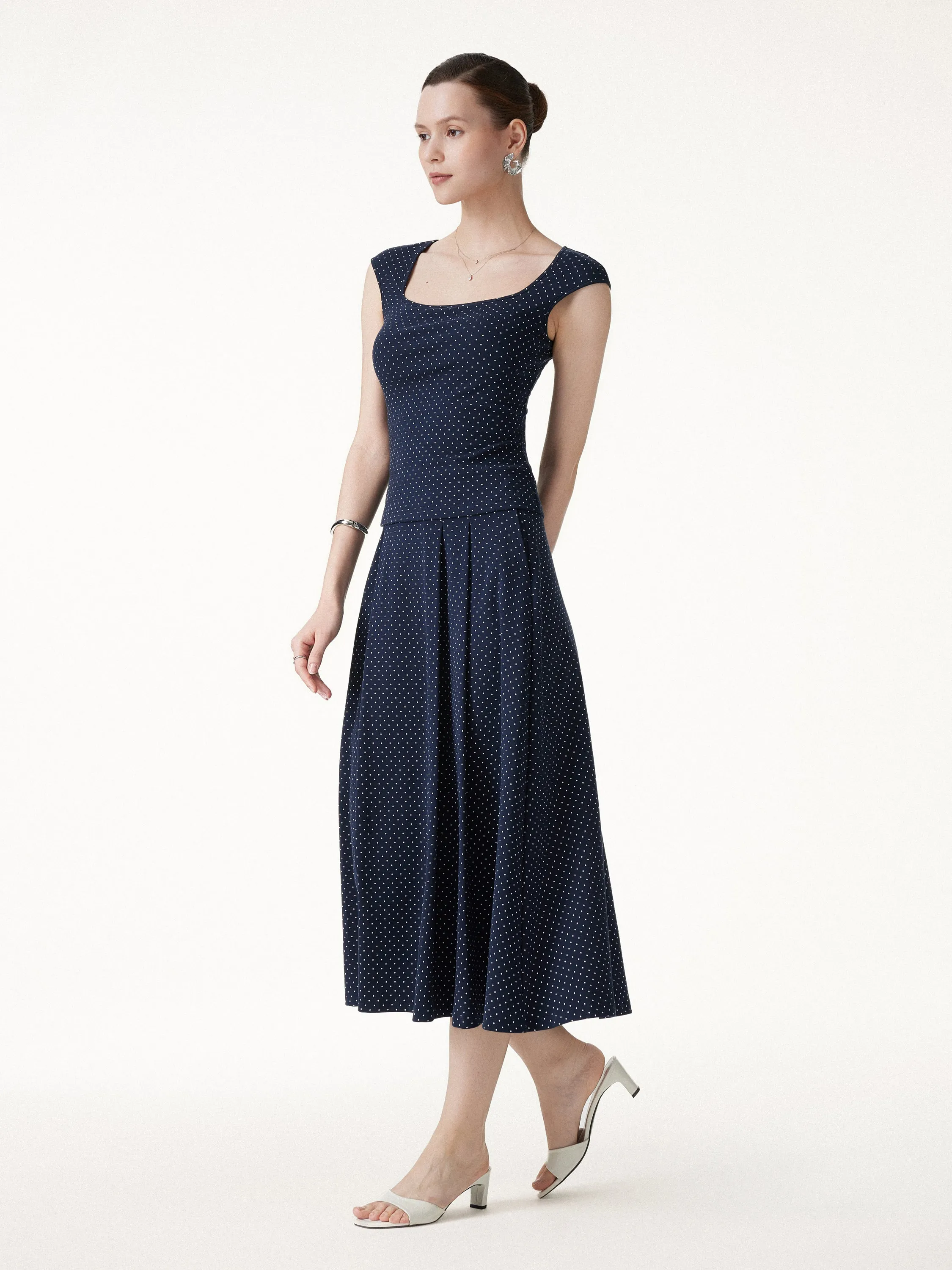 2Pcs Set Square Neck Bra Top & Midi Skirt with Pockets sold by OGLmove product image thumbnail 3