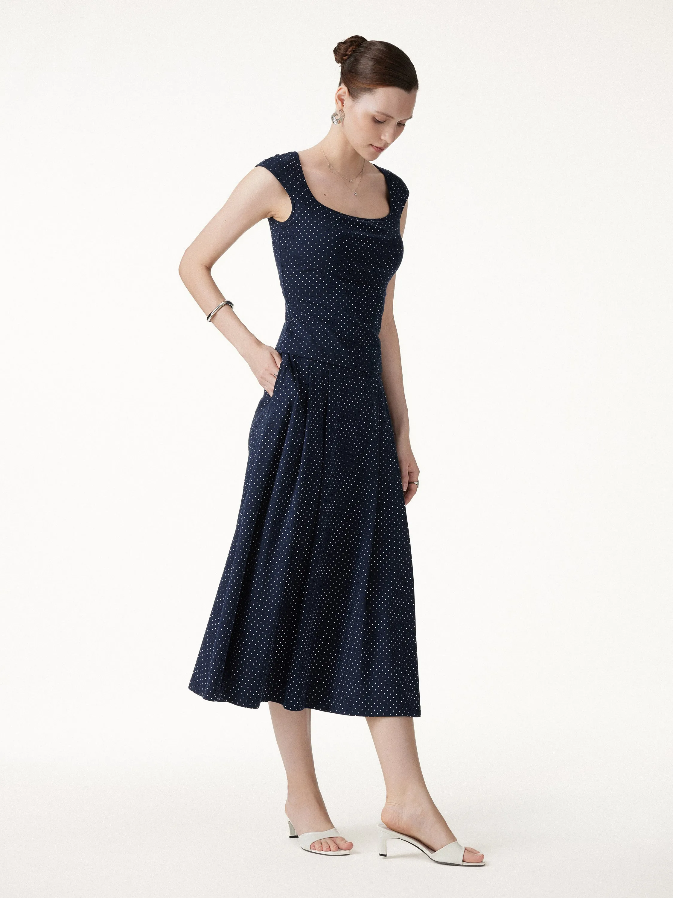 2Pcs Set Square Neck Bra Top & Midi Skirt with Pockets sold by OGLmove product image thumbnail 4