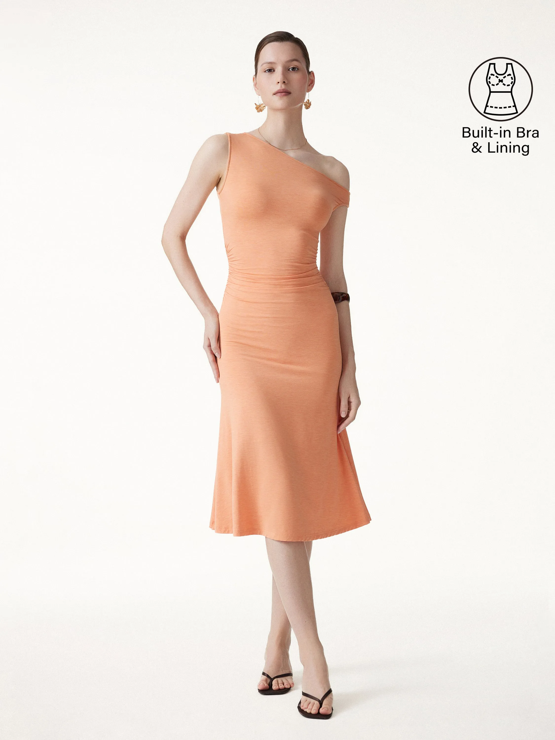 Bamboo Heathered Asysmmetrical Midi Bra Dress sold by OGLmove