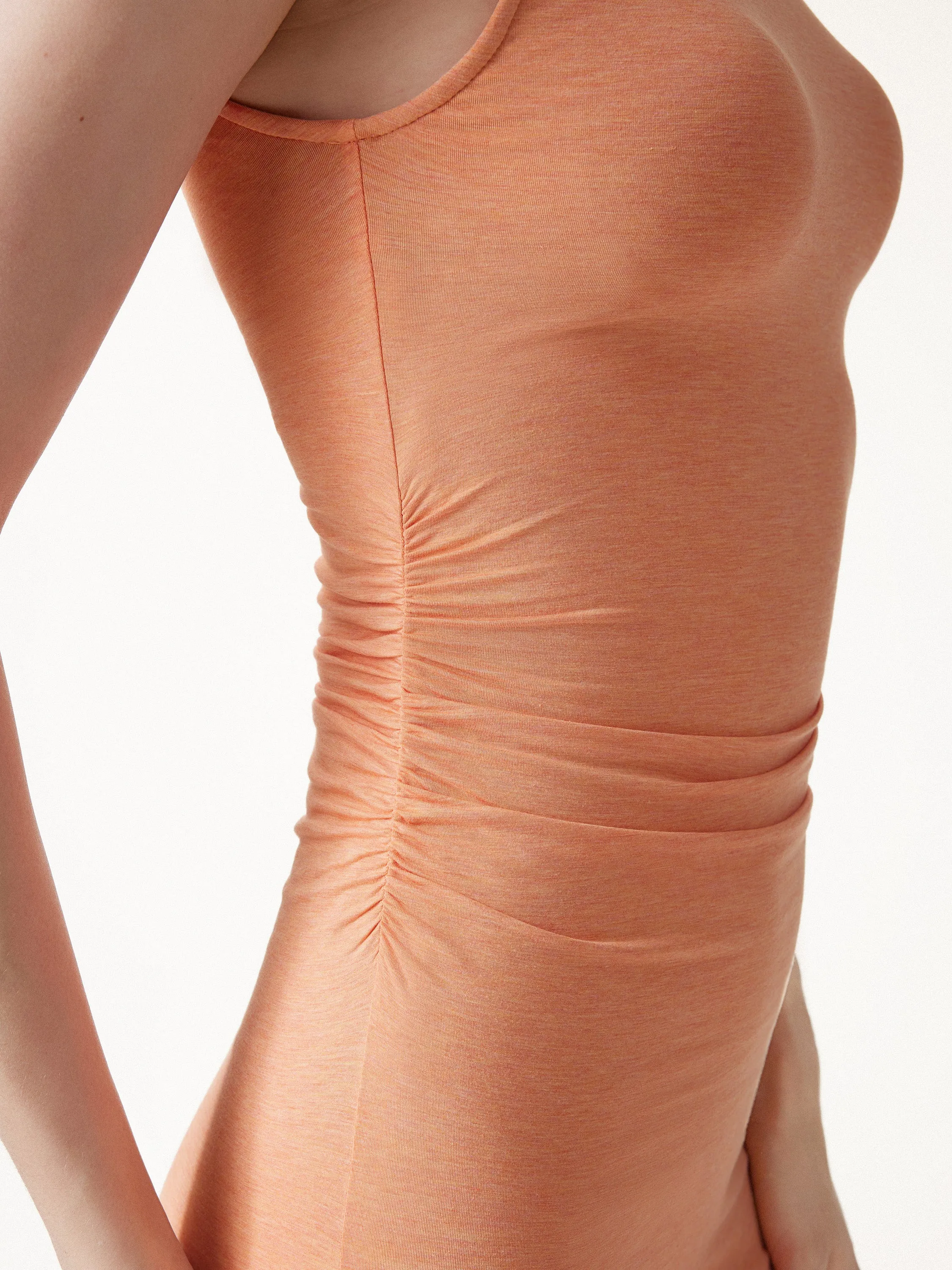 Bamboo Heathered Asysmmetrical Midi Bra Dress sold by OGLmove product image thumbnail 2