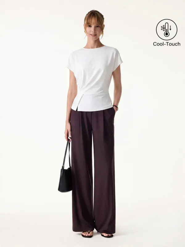2Pcs Set Round Neck Tucked Top & Wide Leg The Success Pants made by OGLmove