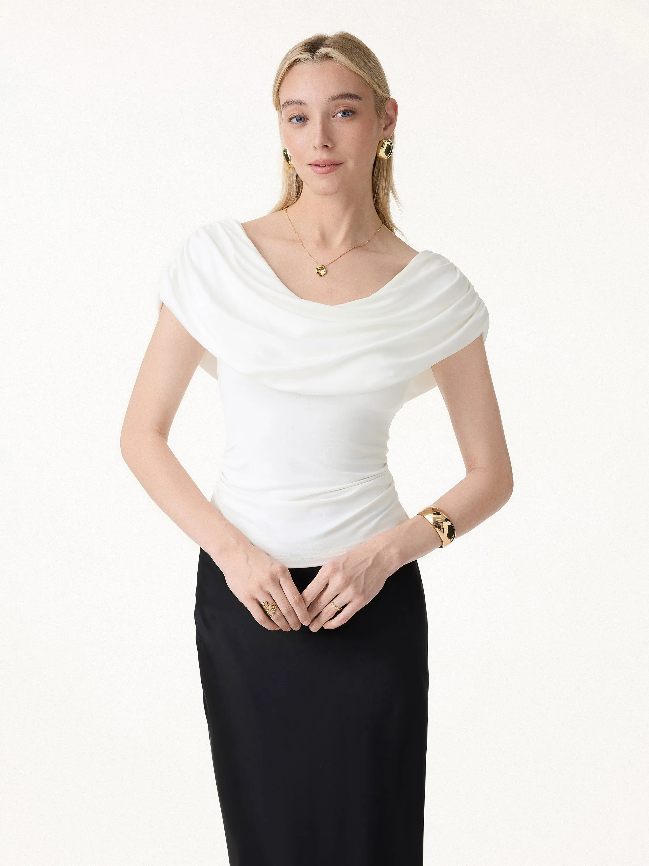 Draped U-Neck Ruched Bra Top sold by OGLmove product image thumbnail 2
