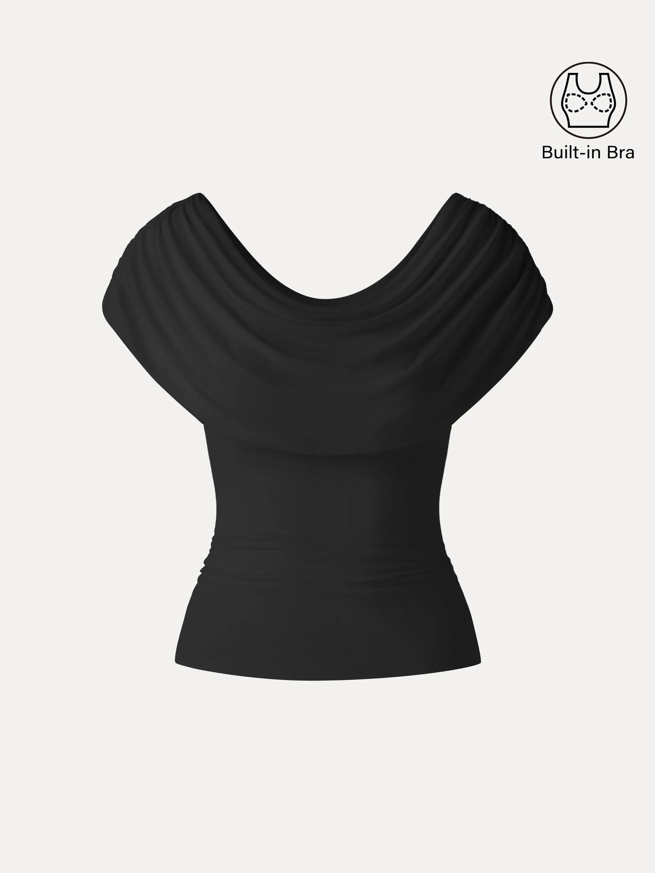 Draped U-Neck Ruched Bra Top sold by OGLmove product image thumbnail 3