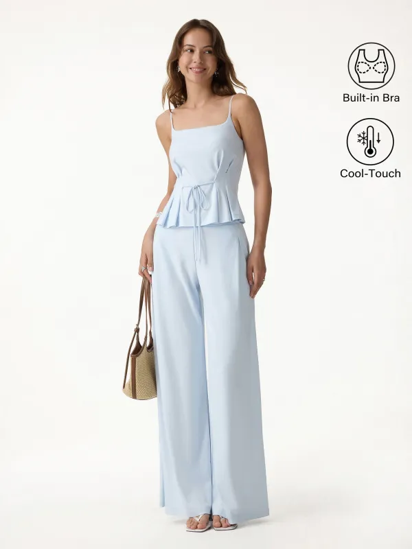 2Pcs Set Spaghetti Brami & Wide Leg Pants with Pockets made by OGLmove