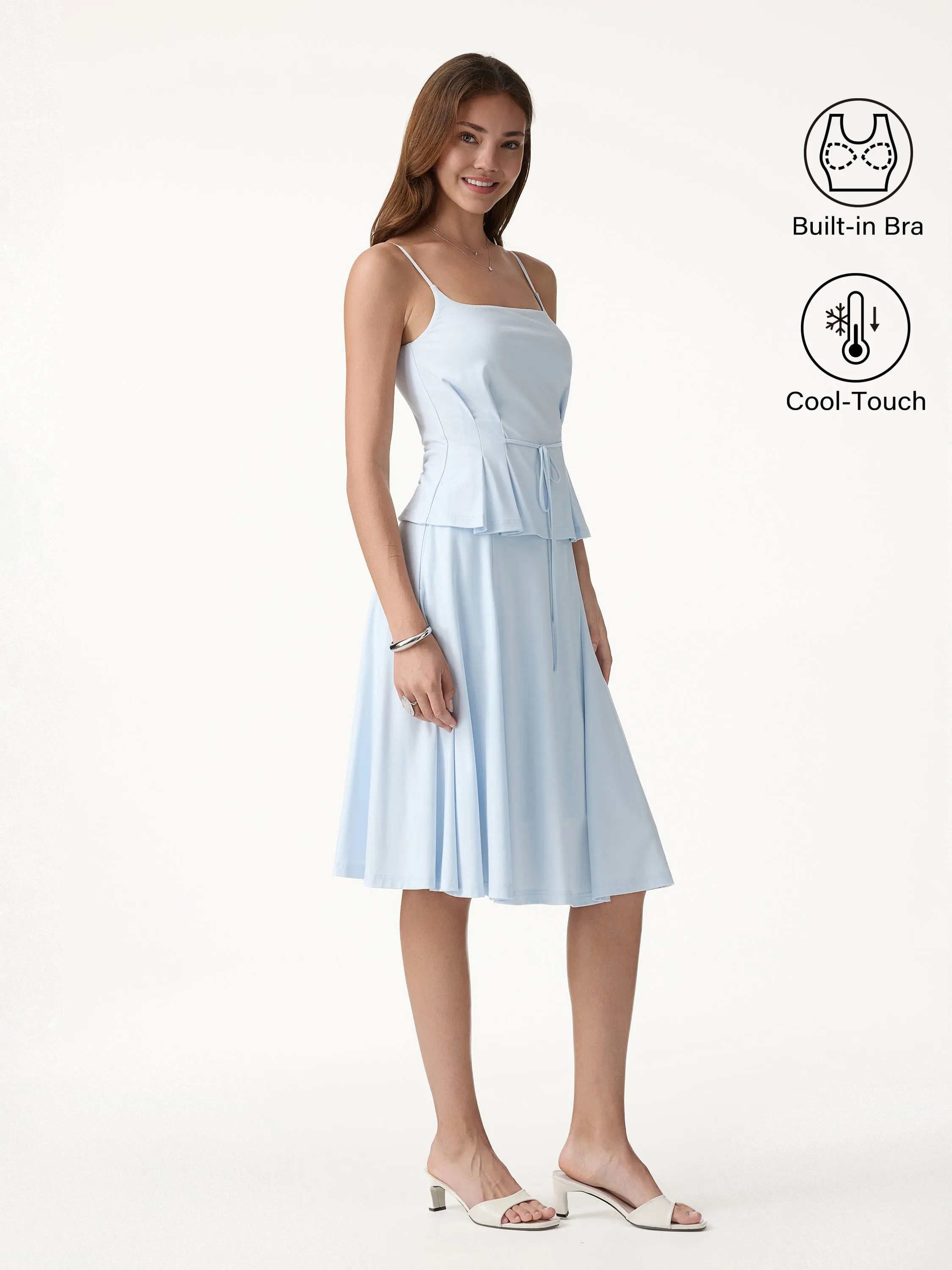 2Pcs Set Ponte Spaghetti Brami & Midi Skirt with Pockets sold by OGLmove product image thumbnail 3