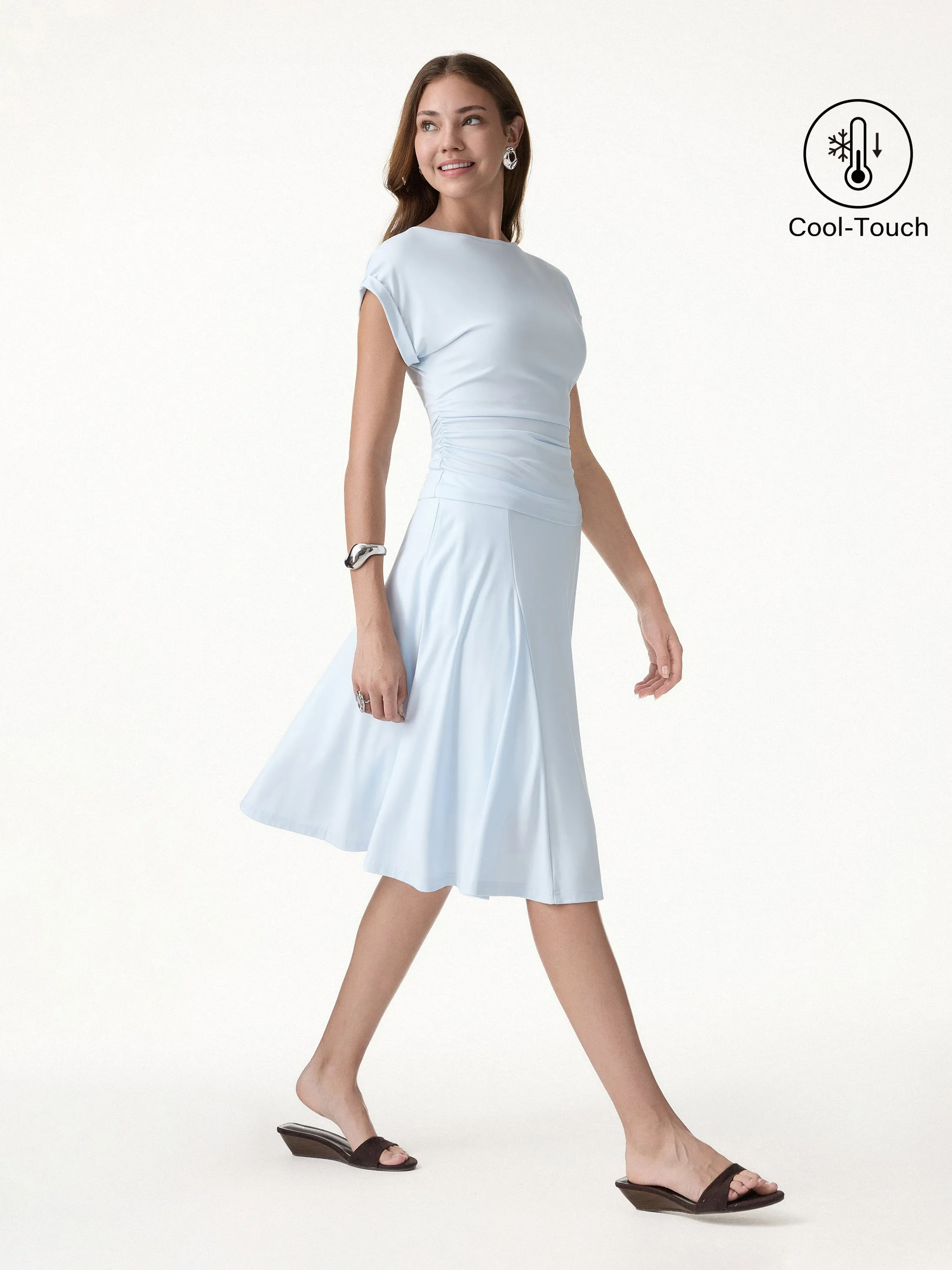 2Pcs Set Round Neck Tee & Midi Skirt with Pockets sold by OGLmove product image thumbnail 4