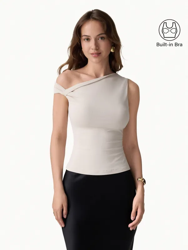 SkinKiss Asymmetrical Shoulder Bra Top made by OGLmove